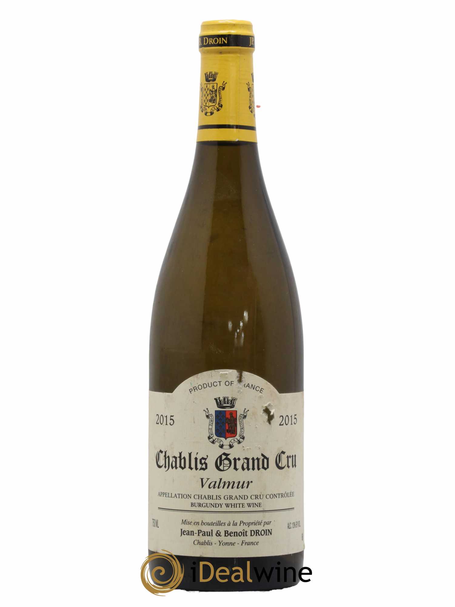 Chablis Grand Cru Valmur Jean-Paul & Benoît Droin (Domaine) 2015 - Lot de 1 bouteille - 0