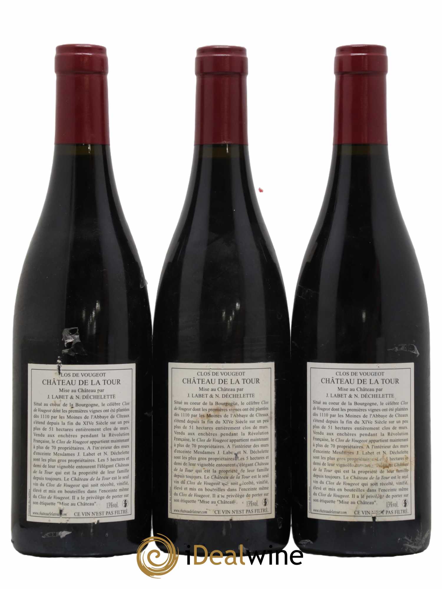 Clos de Vougeot Grand Cru Vieilles Vignes Château de La Tour 2009 - Lot de 3 bouteilles - 1
