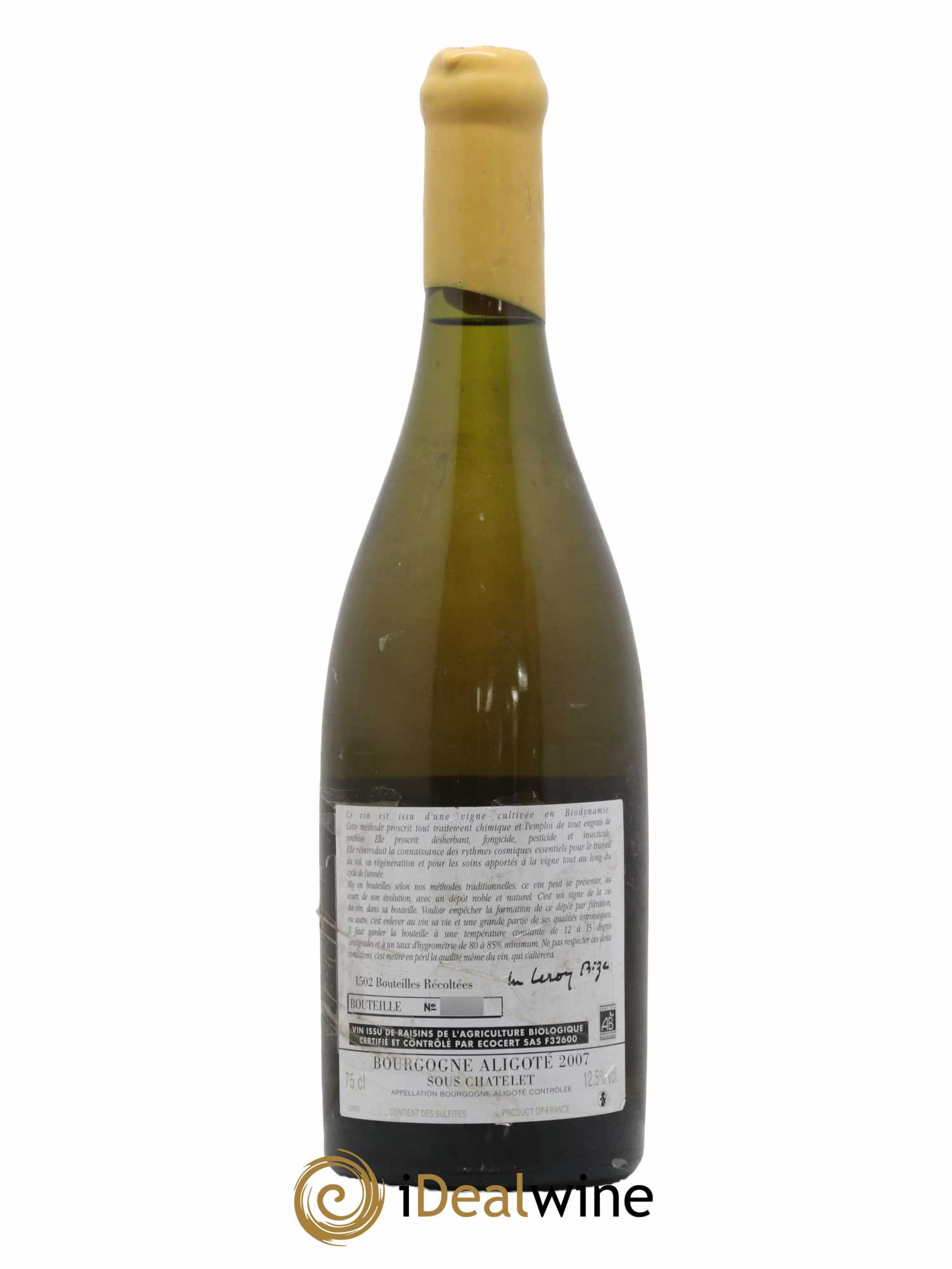 Bourgogne Aligoté Sous Chatelet d'Auvenay (Domaine) 2007 - Lot de 1 bouteille - 2