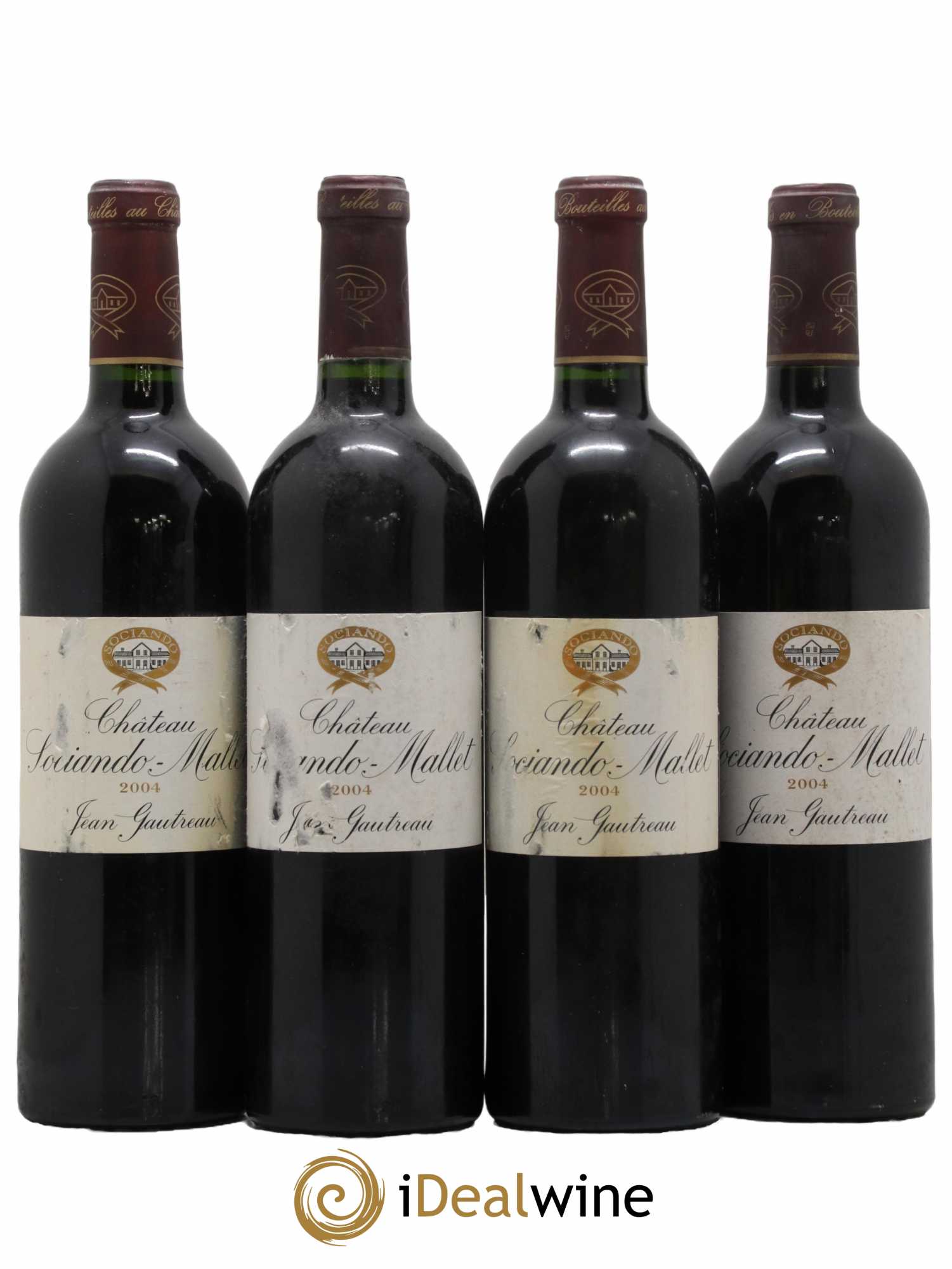 Château Sociando Mallet 2004 - Lot of 4 bottles - 0