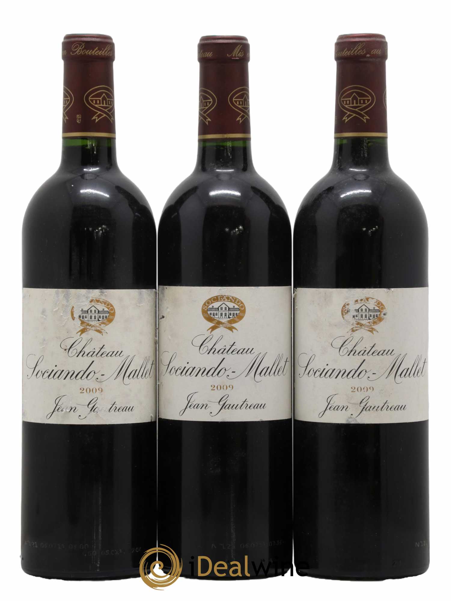 Château Sociando Mallet 2009 - Lot of 3 bottles - 0