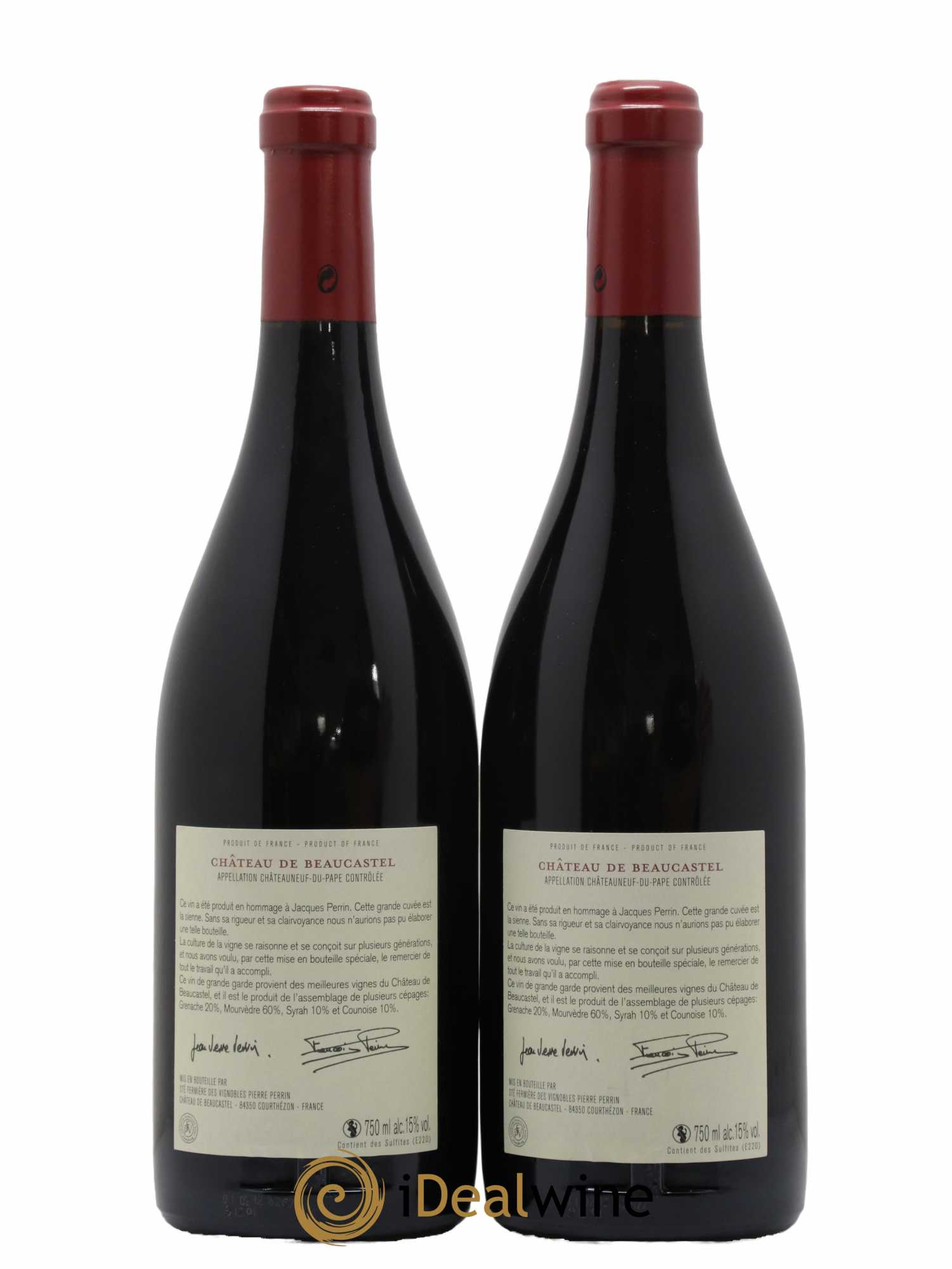 Châteauneuf-du-Pape Château de Beaucastel Hommage à Jacques Perrin Famille Perrin 2009 - Lot de 2 bouteilles - 1