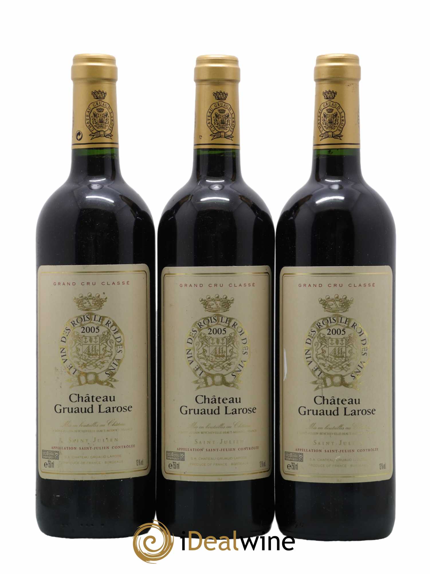 Château Gruaud Larose 2ème Grand Cru Classé 2005 - Lot of 3 bottles - 0