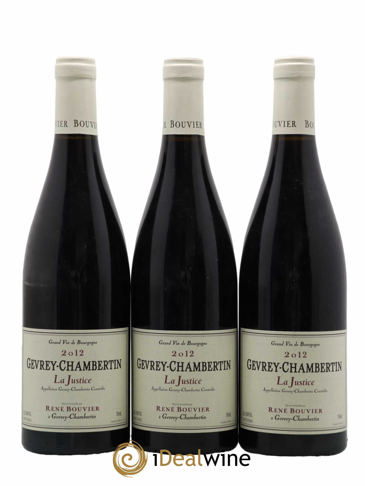 Gevrey-Chambertin La Justice René Bouvier (Domaine) 2012 - Lot de 3 bouteilles - 0