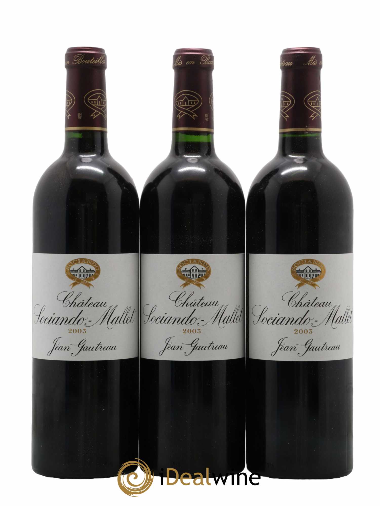 Château Sociando Mallet 2003 - Lot of 12 bottles - 1