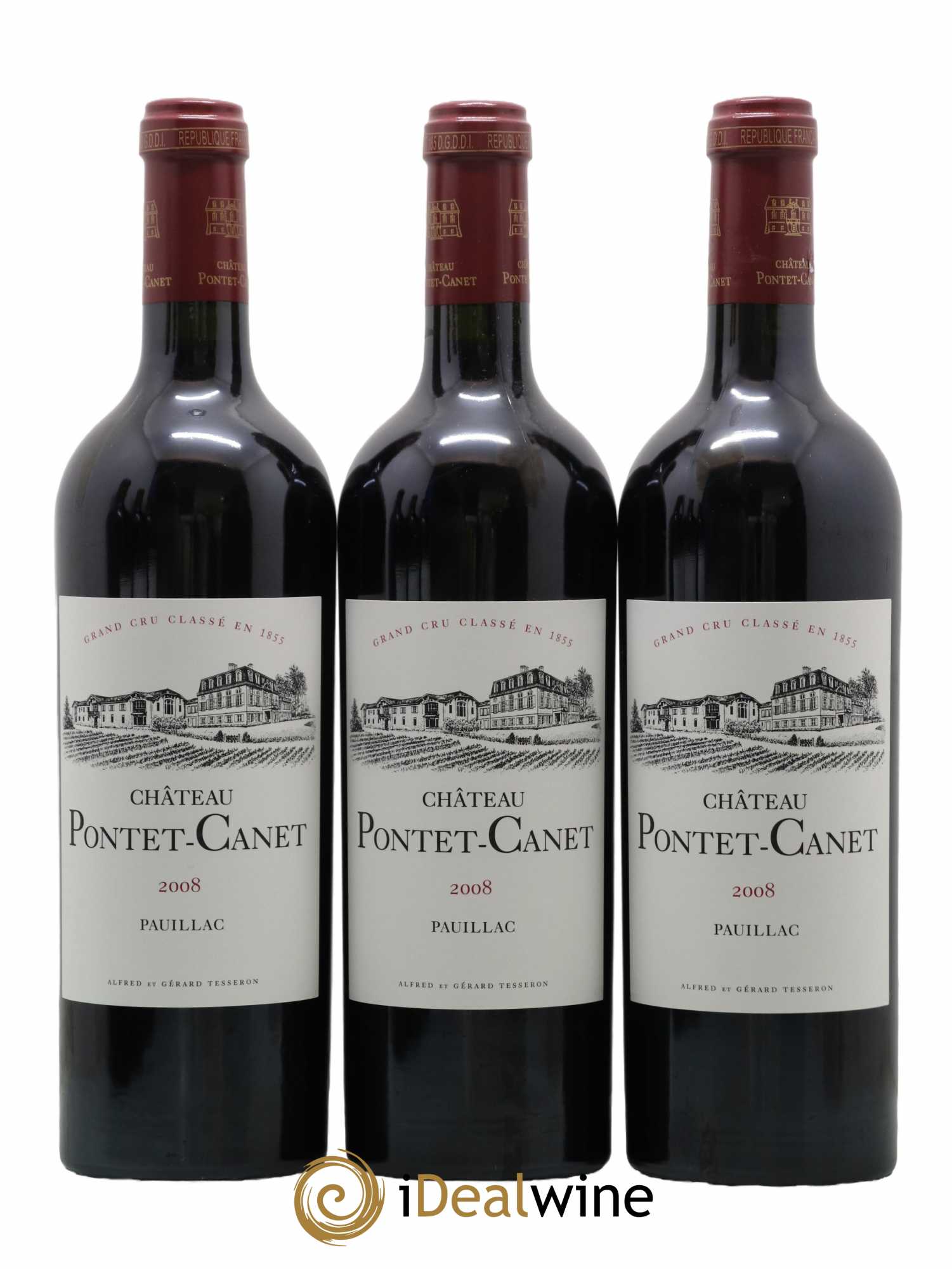 Château Pontet Canet 5ème Grand Cru Classé 2008 - Lot de 6 bouteilles - 1
