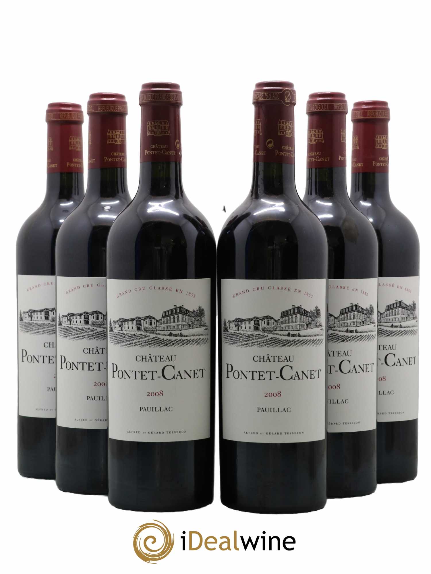 Château Pontet Canet 5ème Grand Cru Classé 2008 - Lot de 6 bouteilles - 0