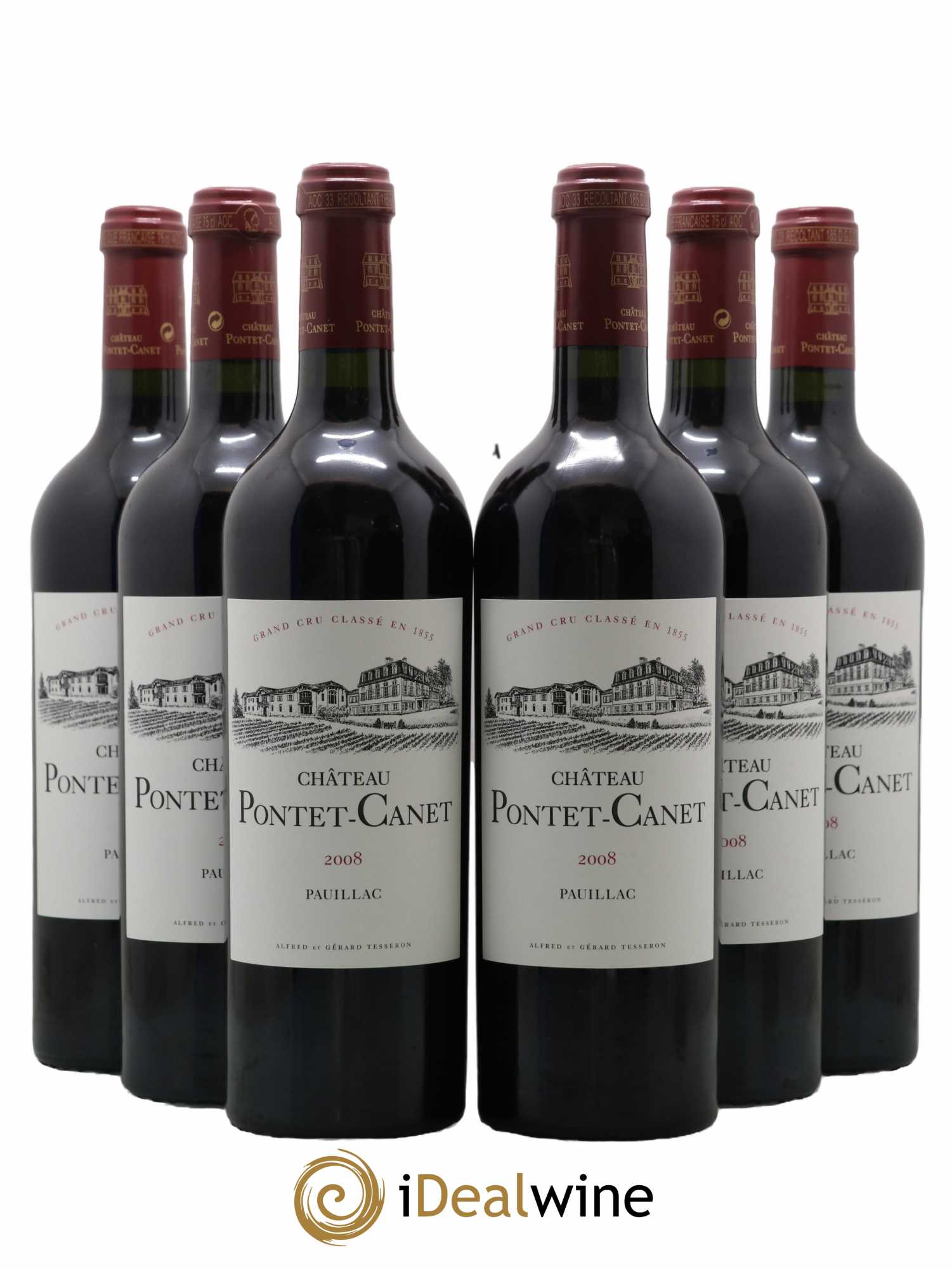 Château Pontet Canet 5ème Grand Cru Classé 2008 - Lot de 6 bouteilles - 0