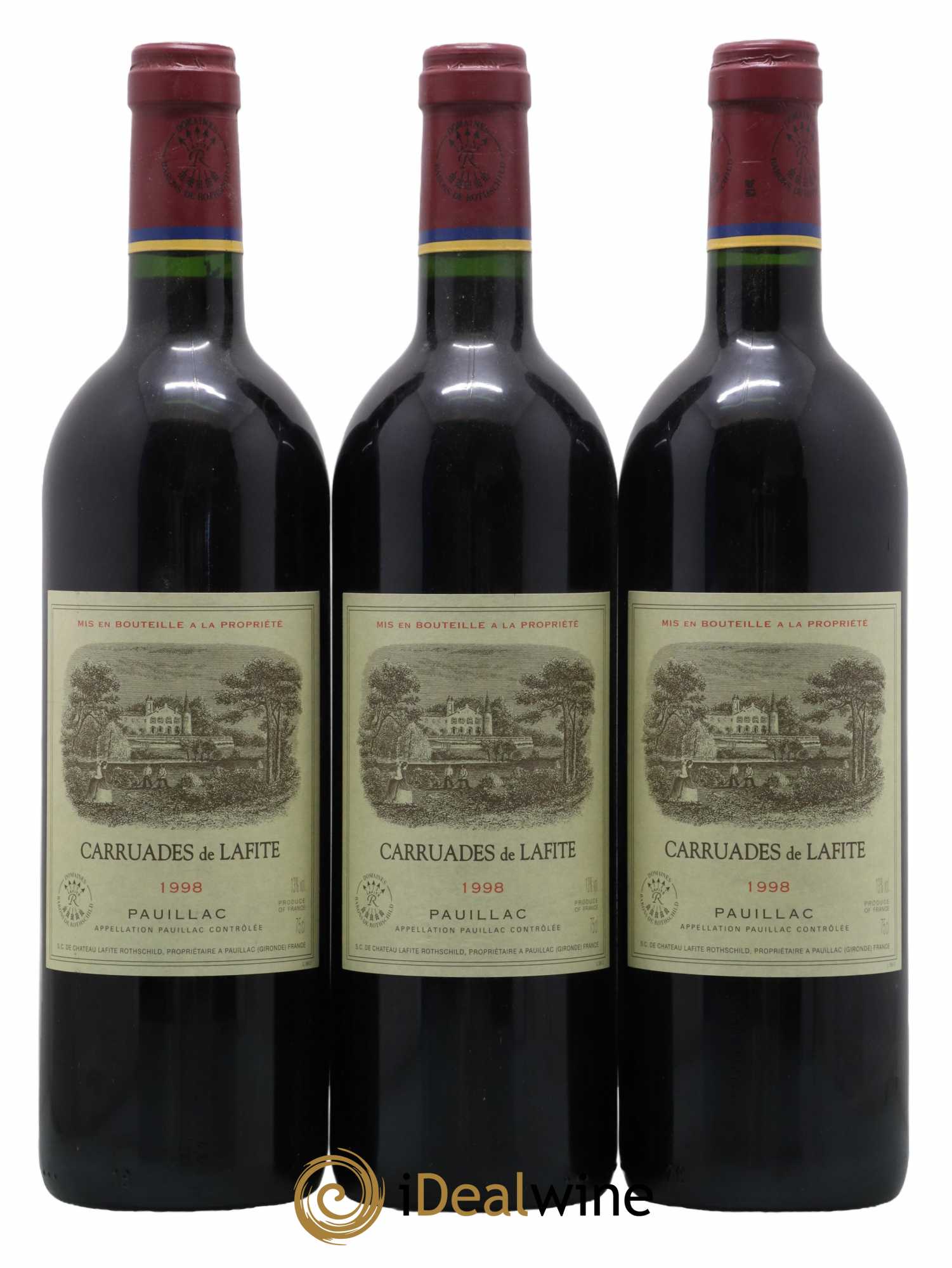 Carruades de Lafite Rothschild Second Vin 1998 - Lot of 3 bottles - 0