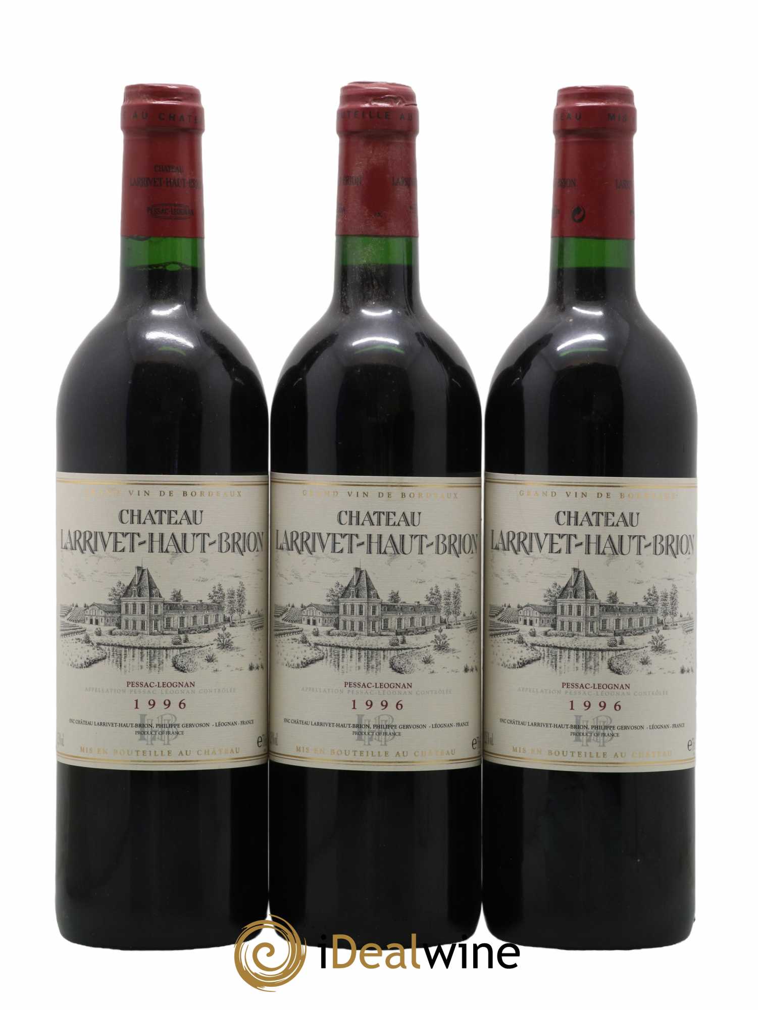 Château Larrivet Haut-Brion 1996 - Lot de 3 bouteilles - 0