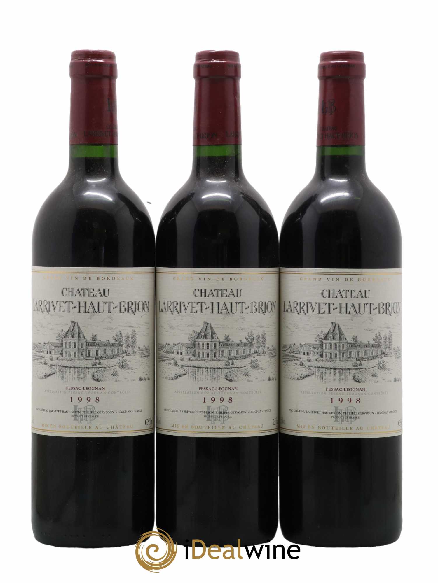 Château Larrivet Haut-Brion 1998 - Lot de 3 bouteilles - 0