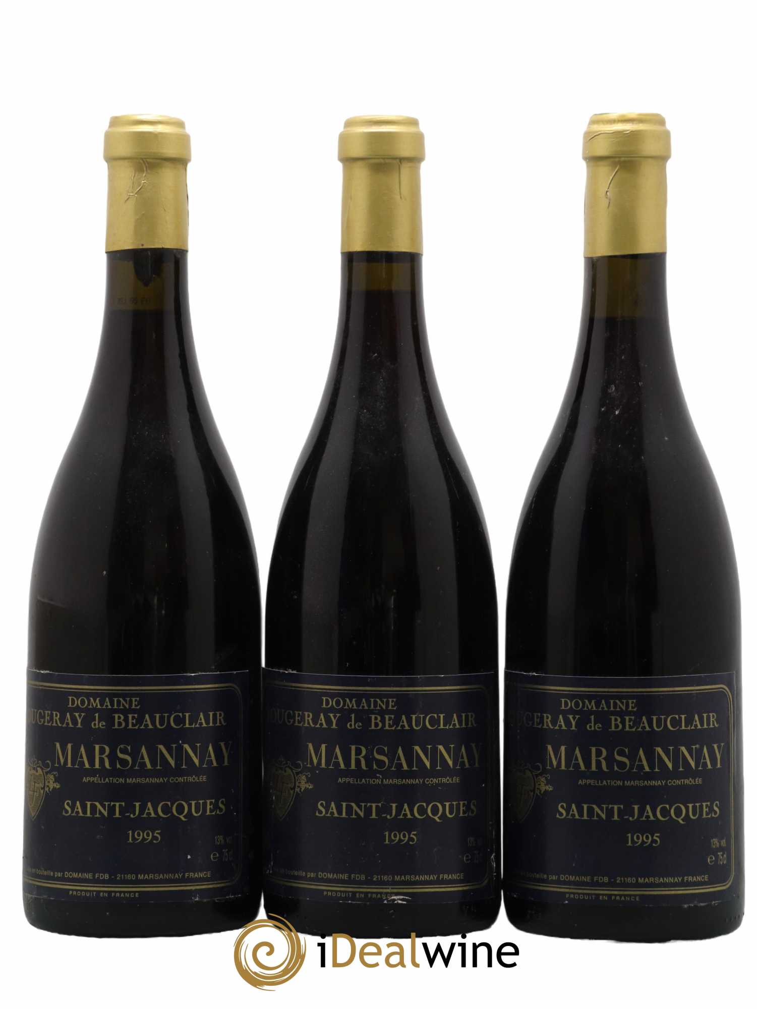Marsannay Les Saint Jacques Fougeray de Beauclair 1995 - Lot de 3 bouteilles - 0