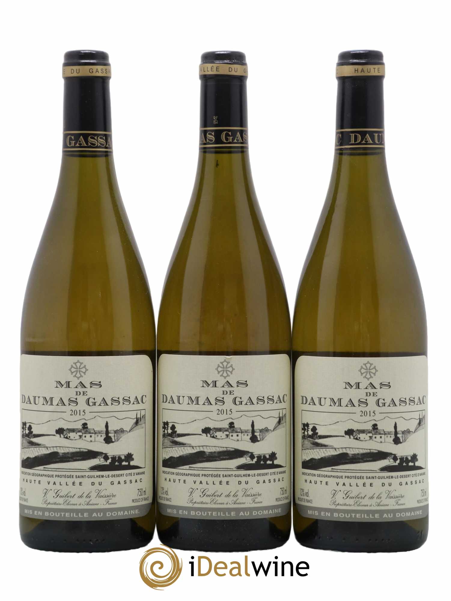 Saint-Guilhem-le-Désert - Cité d'Aniane Mas Daumas Gassac Famille Guibert de La Vaissière 2015 - Lot de 3 bouteilles - 0