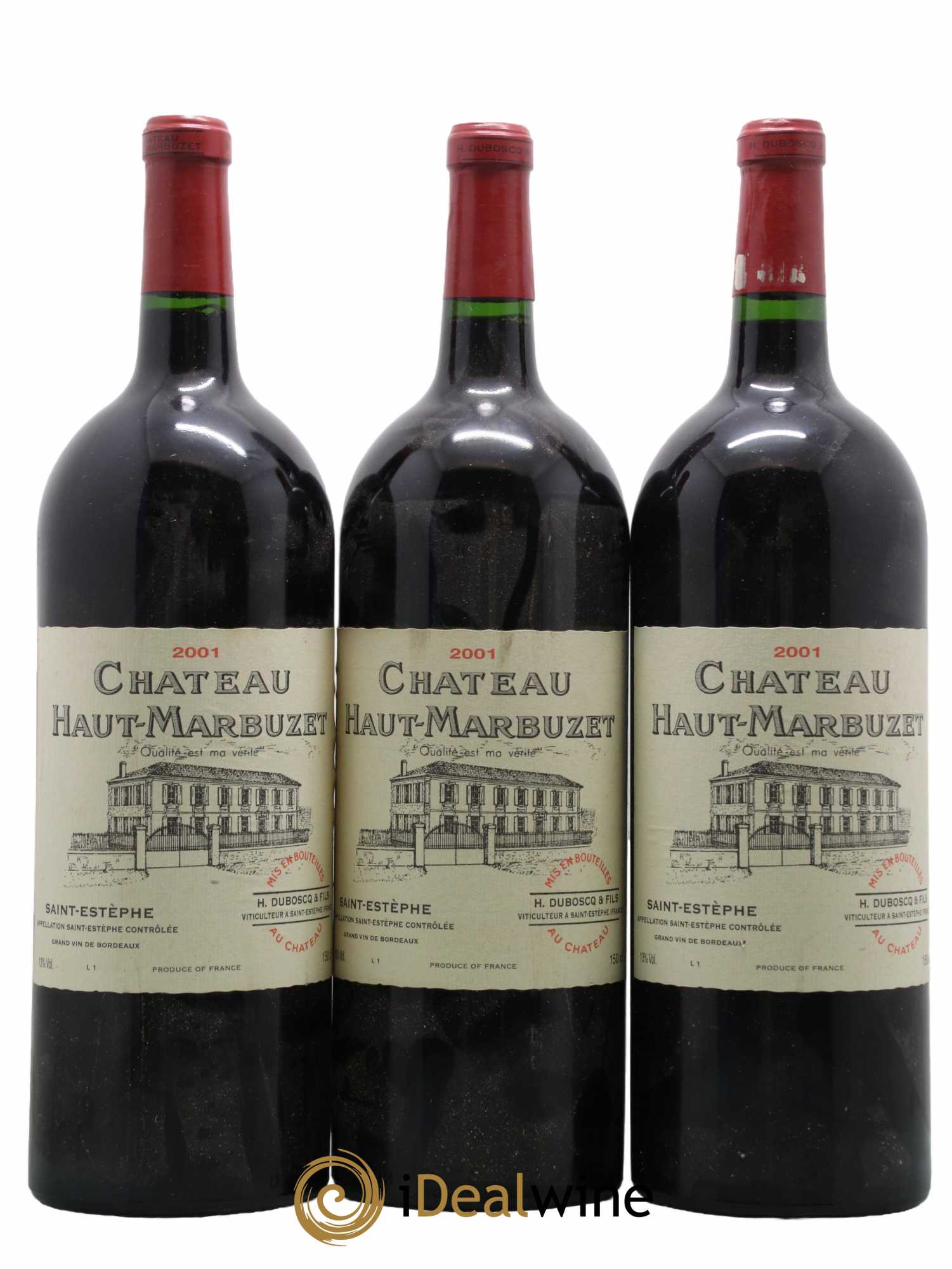 Château Haut Marbuzet 2001 - Lot de 3 magnums - 0