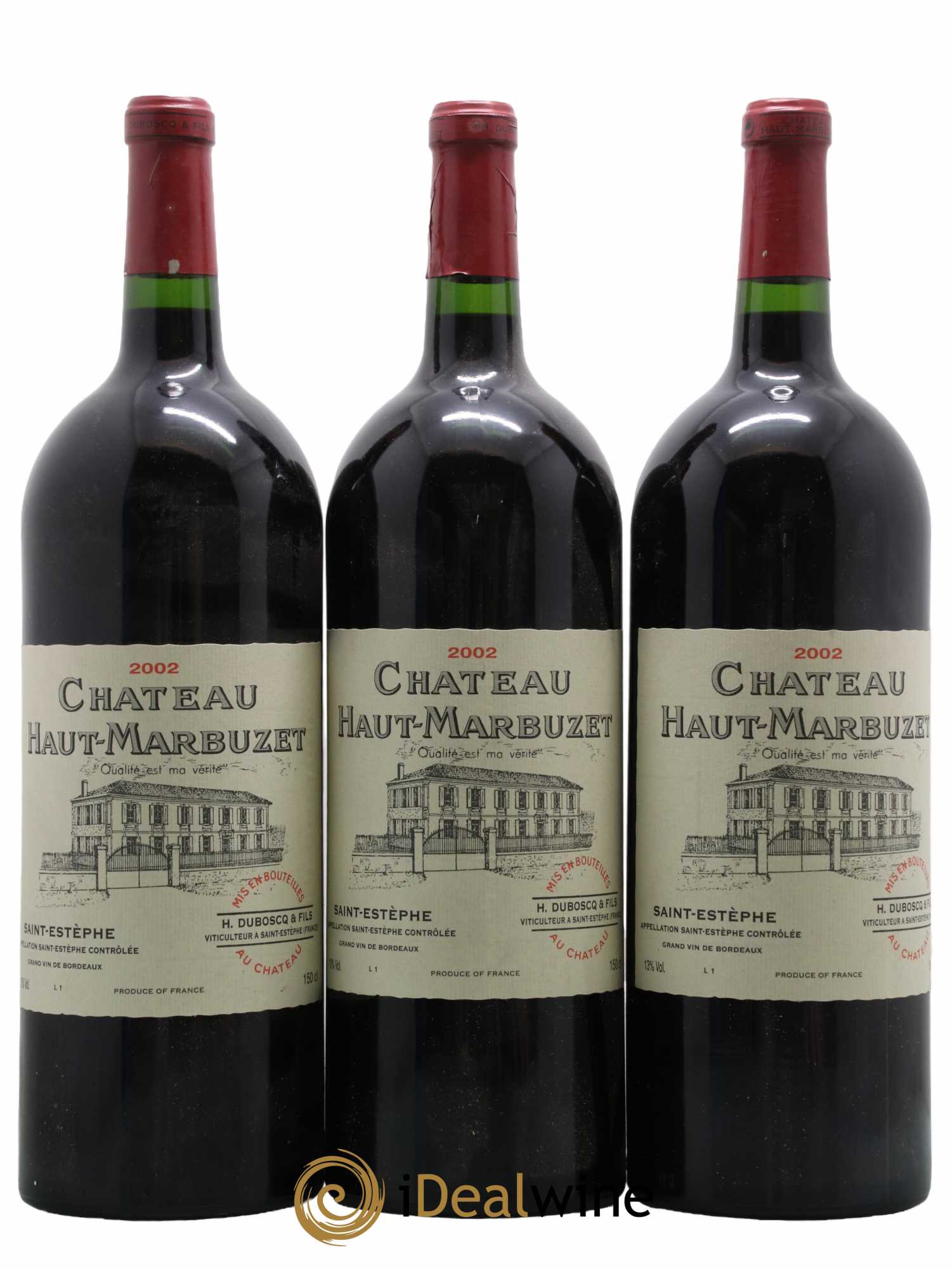 Château Haut Marbuzet 2002 - Lot de 3 magnums - 0