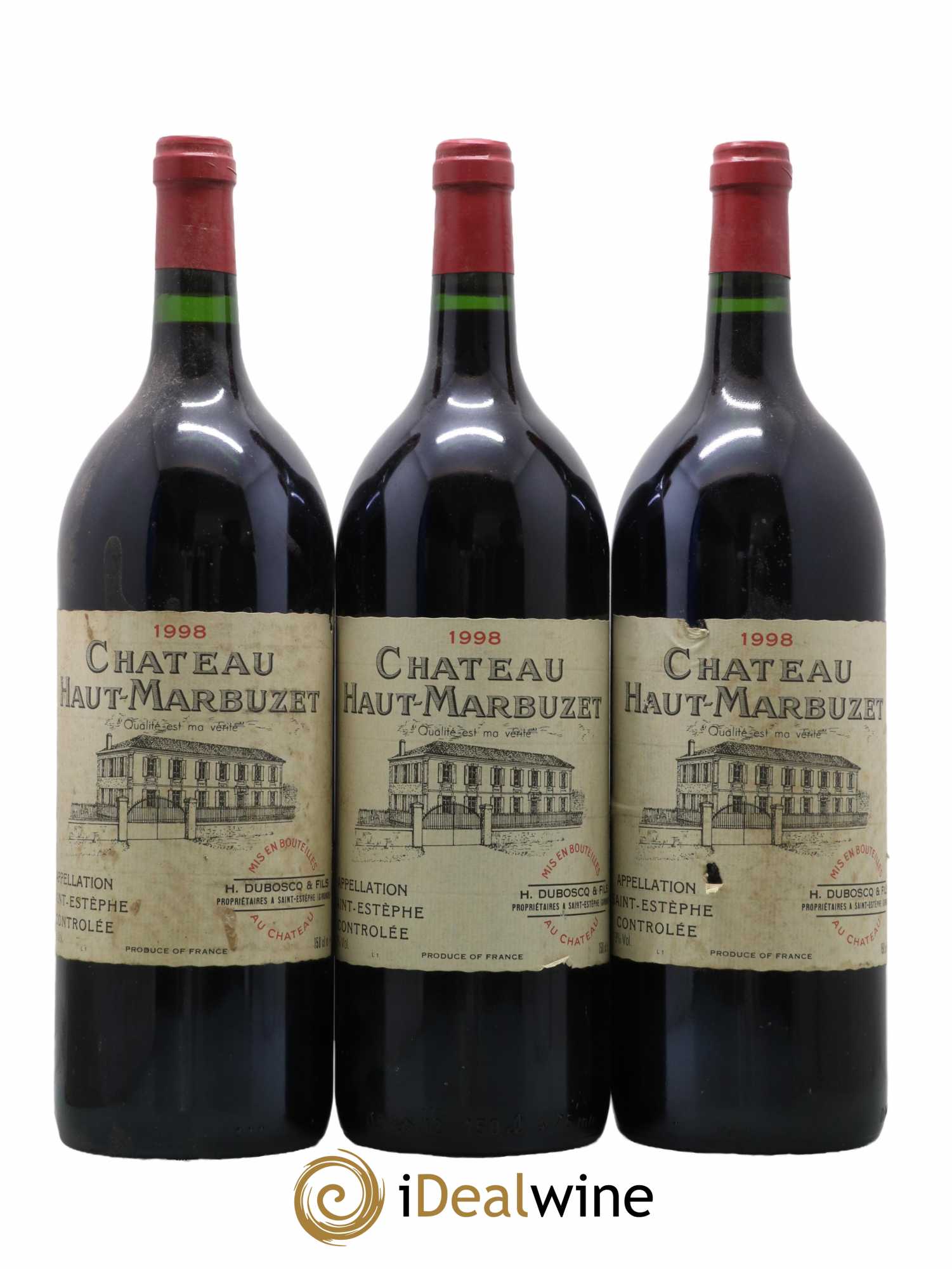 Château Haut Marbuzet 1998 - Lot of 3 magnums - 0