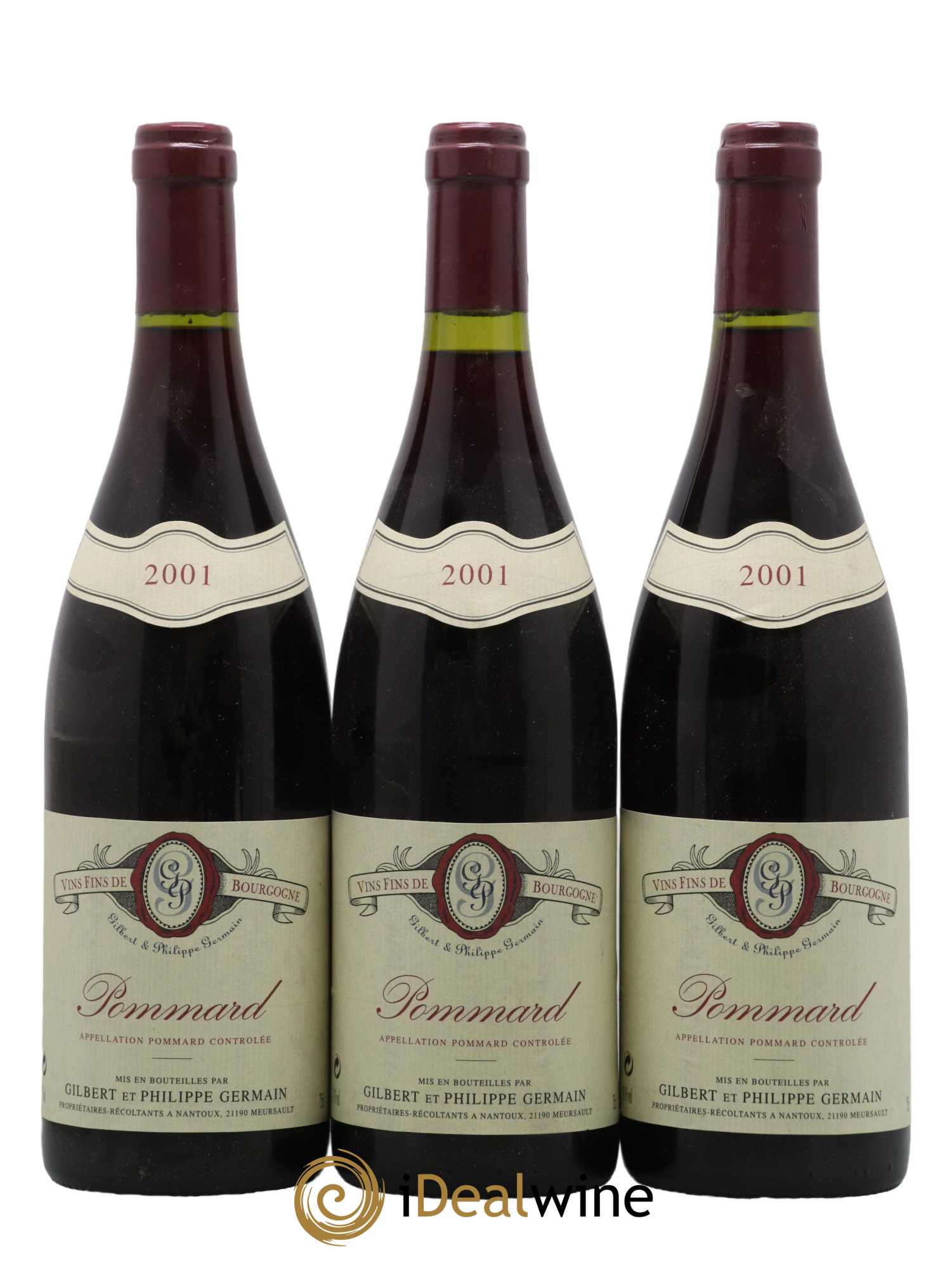 Pommard Domaine Germain Gilbert et Philippe 2001 - Lot de 3 bouteilles - 0