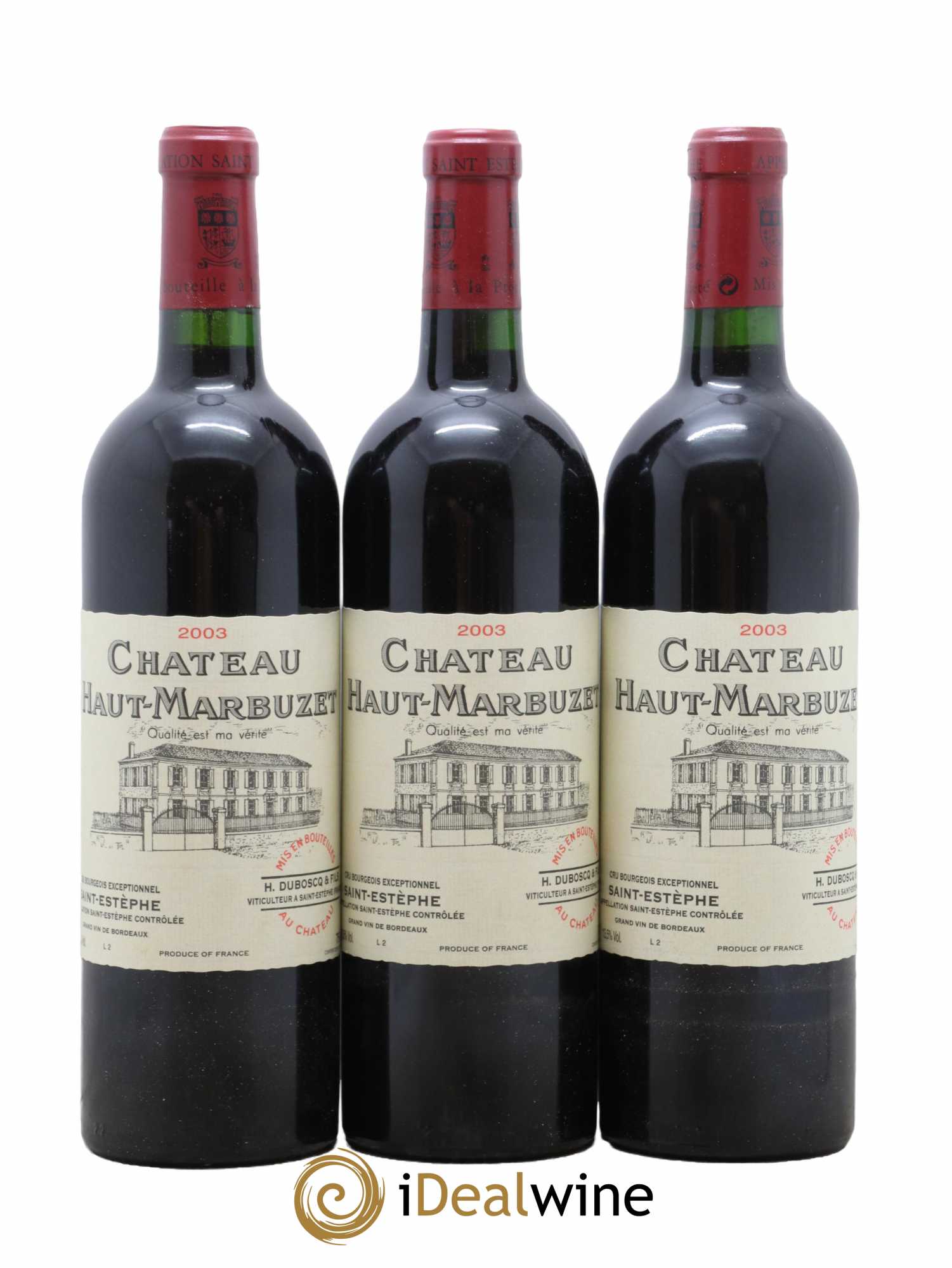 Château Haut Marbuzet 2003 - Lot of 3 bottles - 0