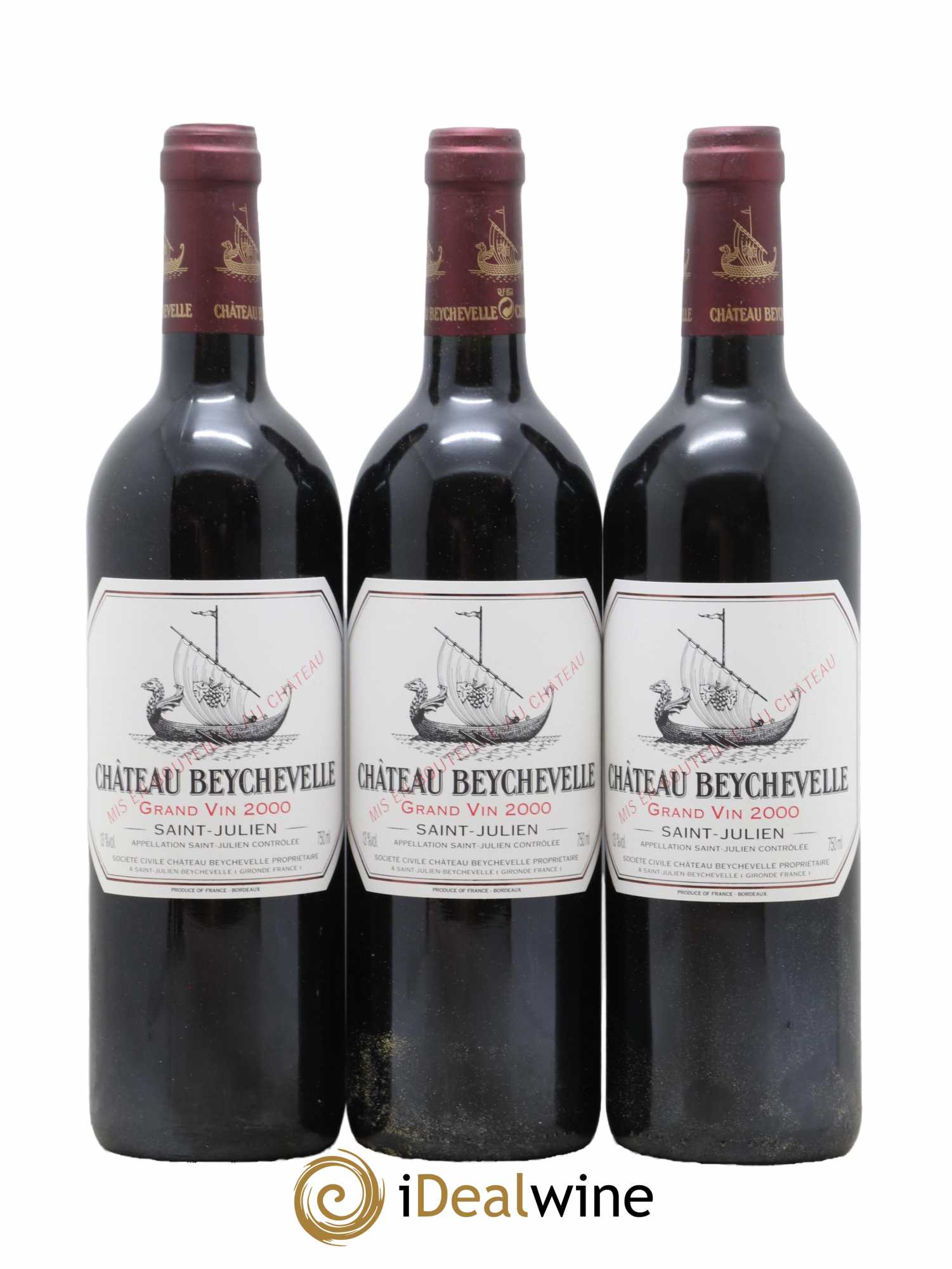 Château Beychevelle 4ème Grand Cru Classé 2000 - Lot of 3 bottles - 0