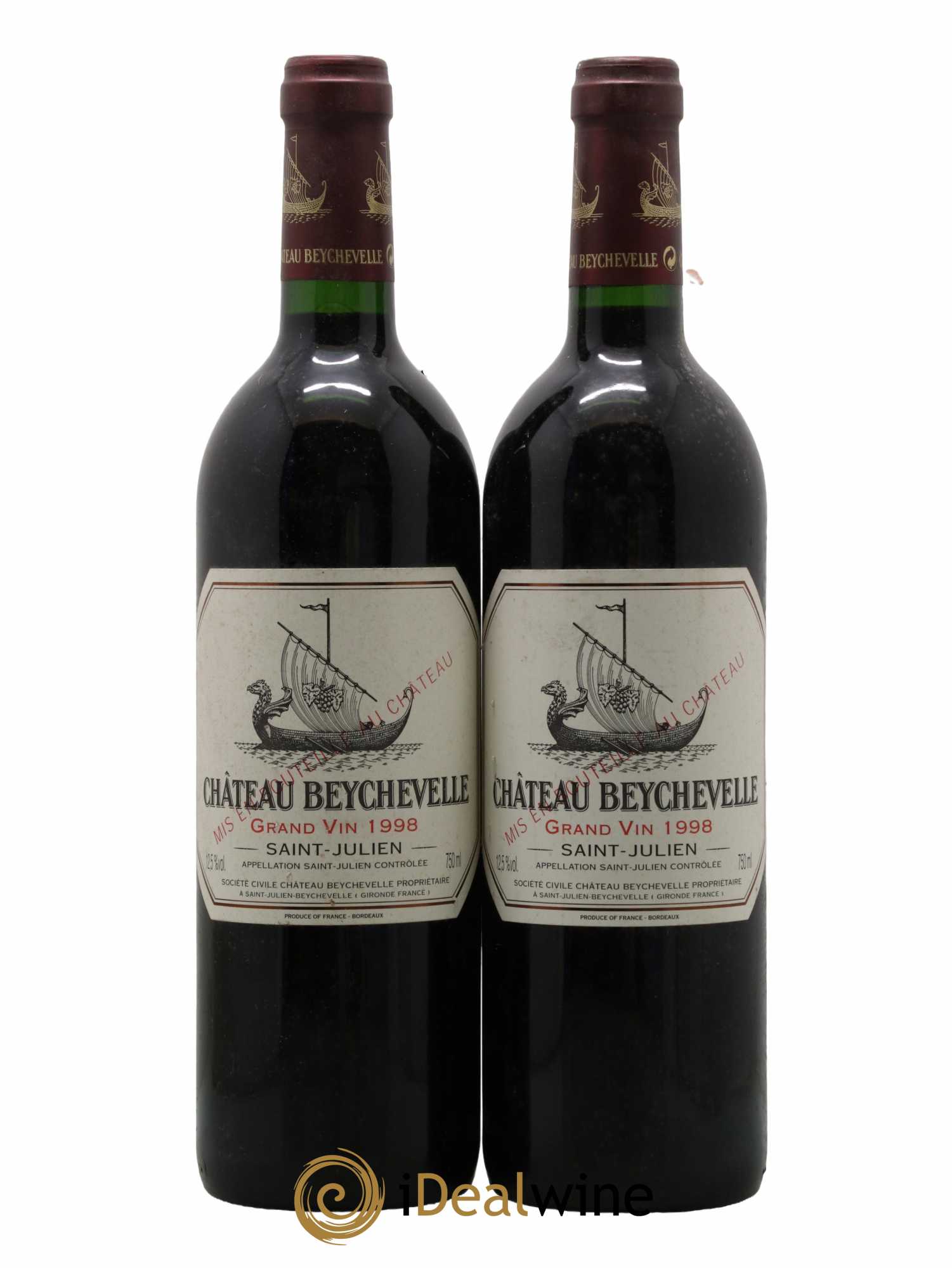 Château Beychevelle 4ème Grand Cru Classé 1998 - Lot de 2 bouteilles - 0