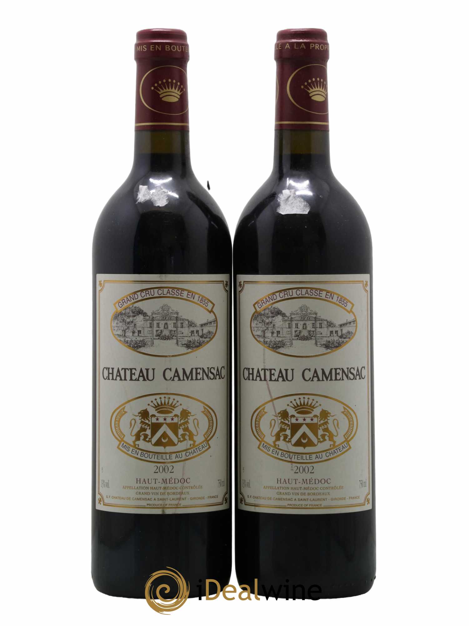 Château Camensac 5ème Grand Cru Classé 2002 - Lot de 2 bouteilles - 0