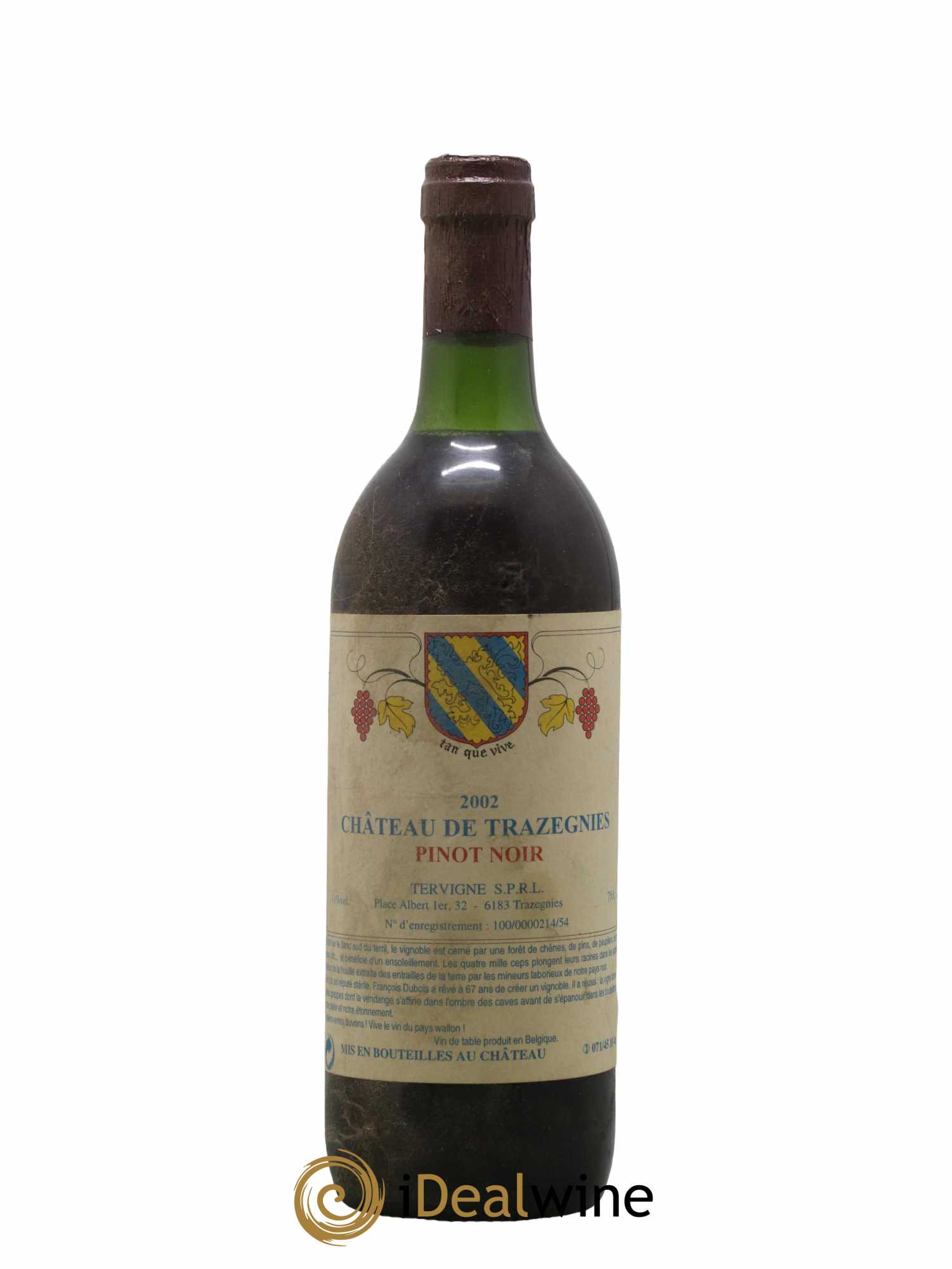 Pinot Noir Vin Du Pays Wallon Château De Trazenies 2002 - Lot de 1 bouteille - 0
