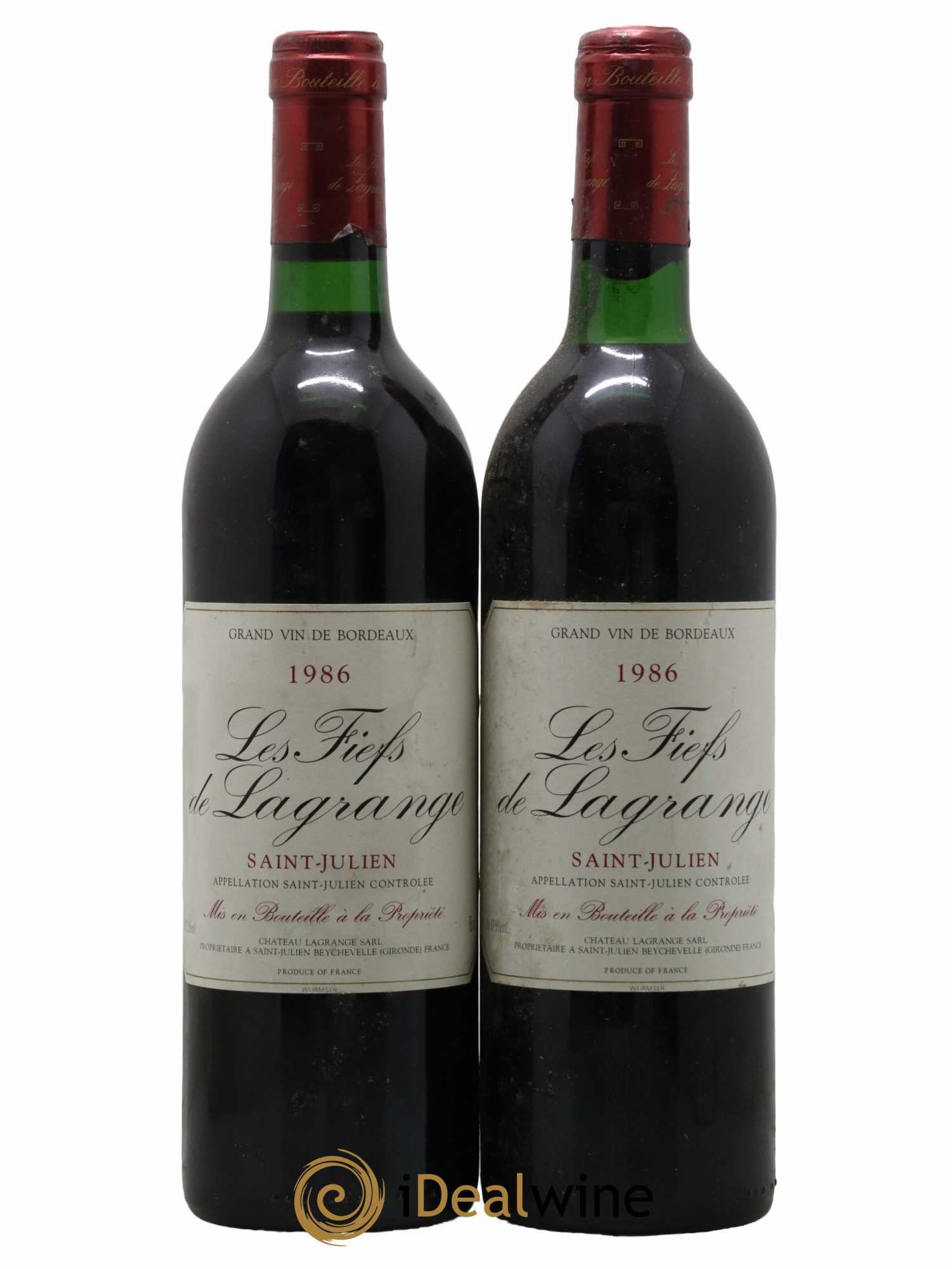 Les Fiefs de Lagrange Second Vin 1986 - Lot de 2 bouteilles - 0