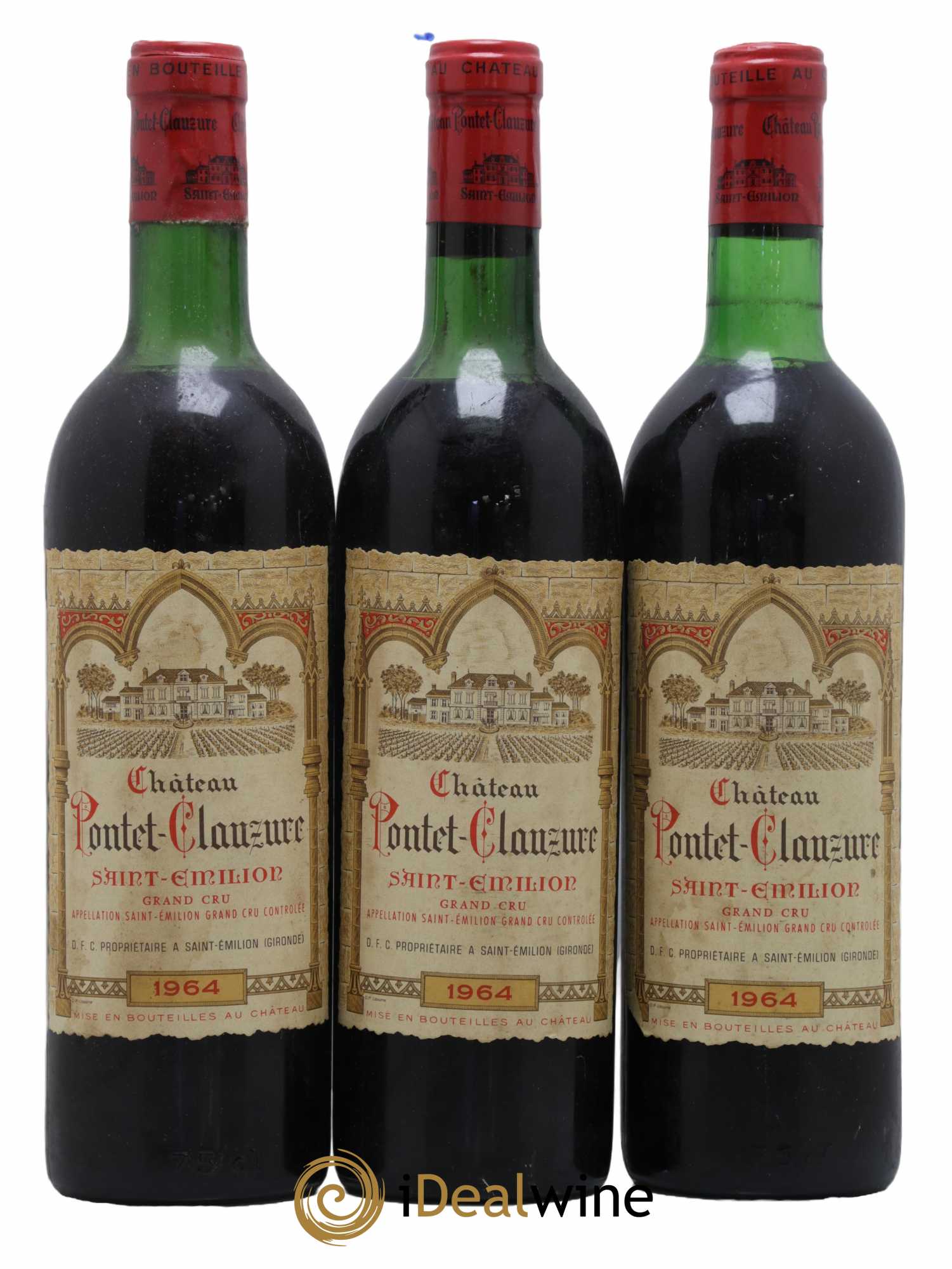Château Pontet Clauzure 1964 - Lot de 3 bouteilles - 0