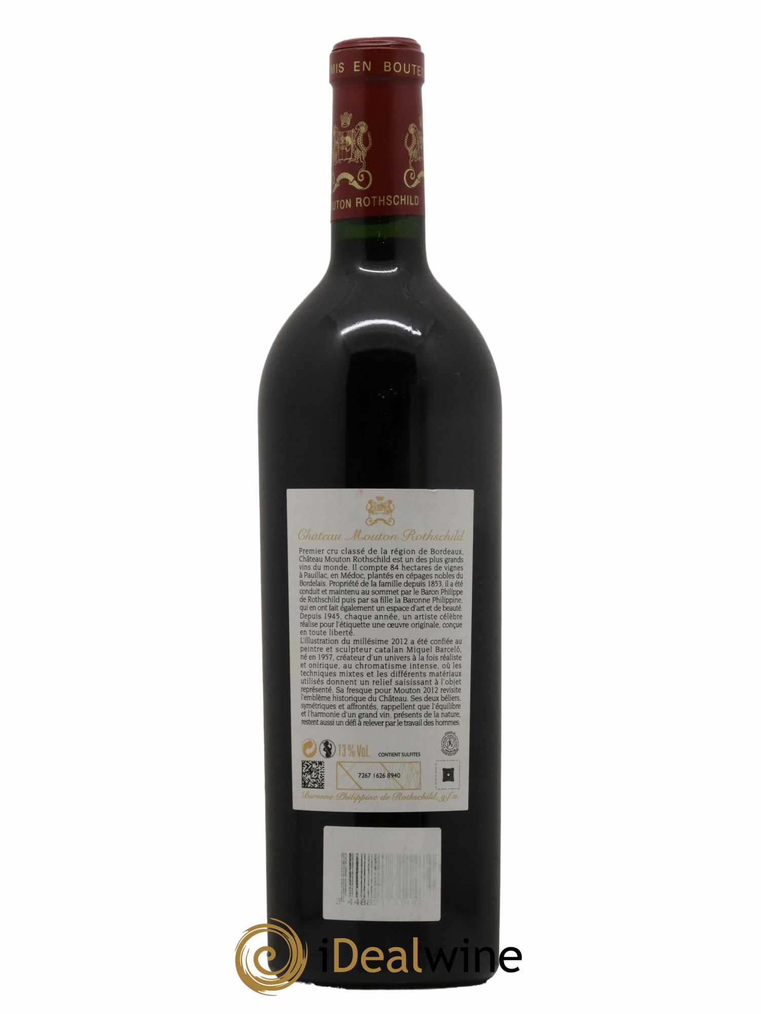 Château Mouton Rothschild 1er Grand Cru Classé 2012 - Lot de 1 bouteille - 1