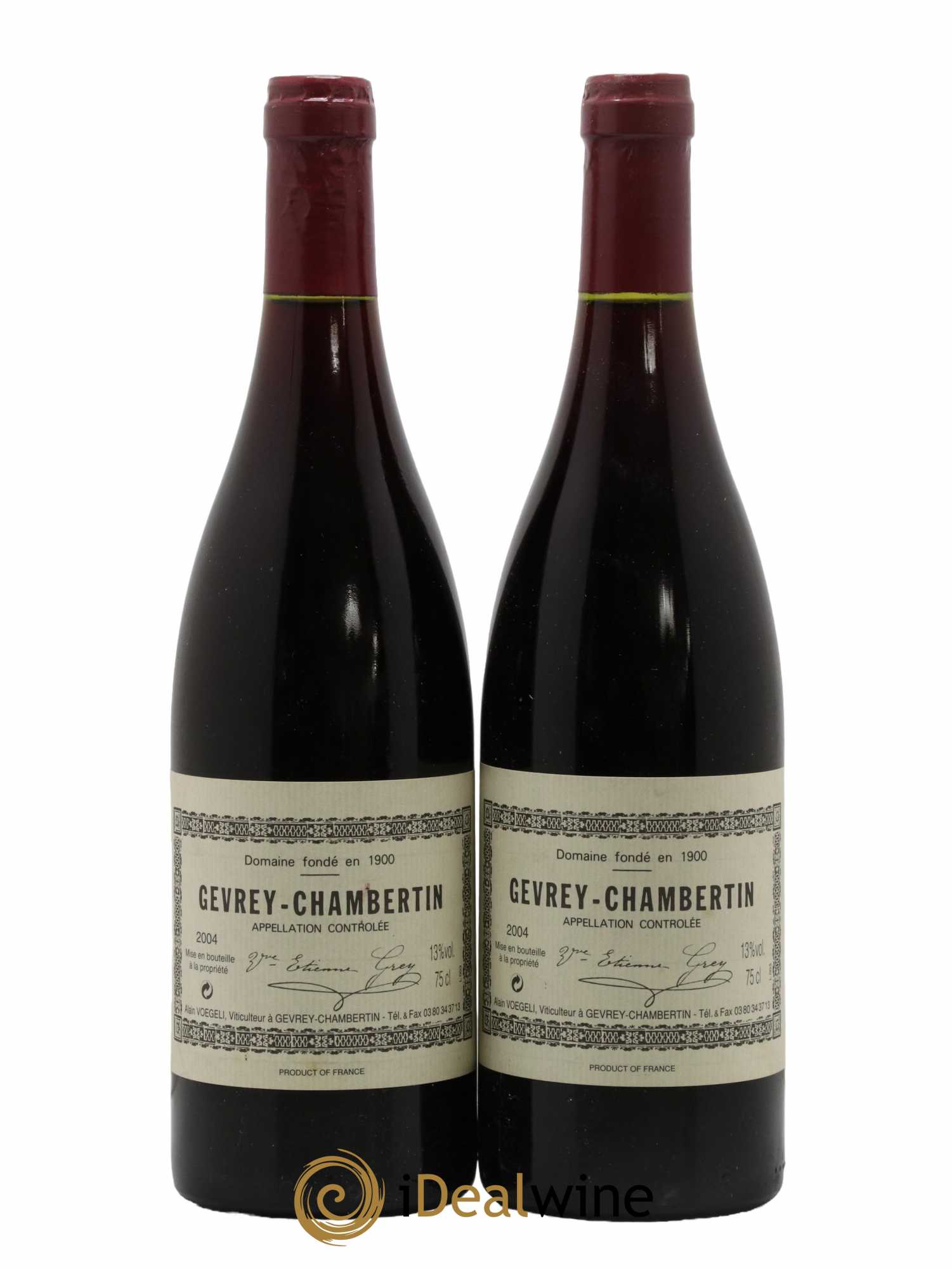 Gevrey-Chambertin Veuve Etienne Grey Alain Voegeli 2004 - Lot de 2 bouteilles - 0