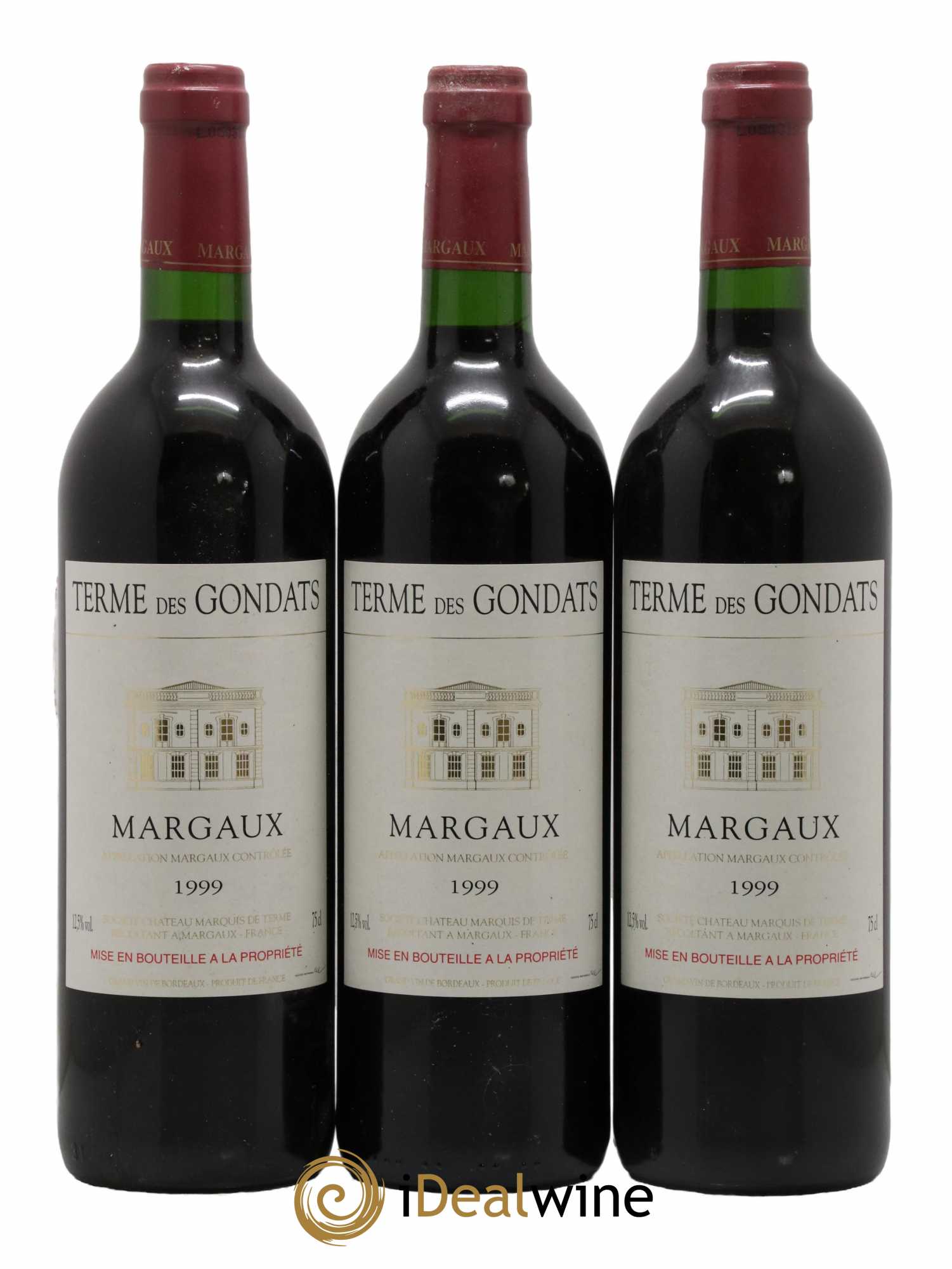 Bordeaux Margaux Terme Des Gondats (sans prix de réserve) 1999 - Lot de 3 bouteilles - 0