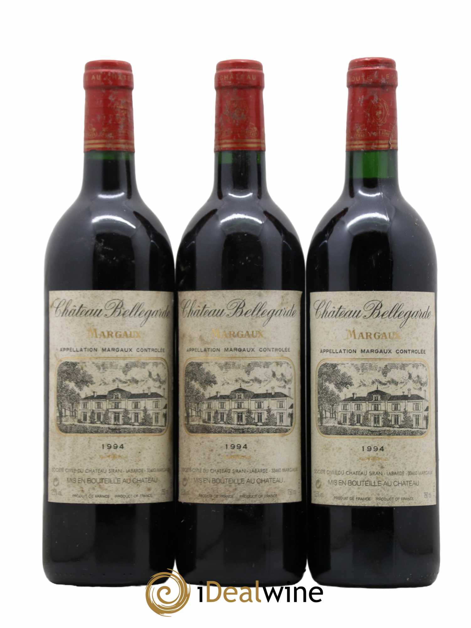 Bordeaux Margaux Château Bellegarde 1994 - Lot de 3 bouteilles - 0