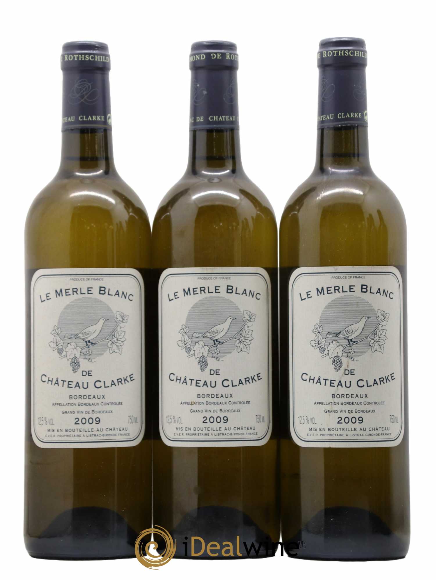 Bordeaux Le Merle Blanc Chateau de Clarke 2009 - Lot de 6 bouteilles - 1