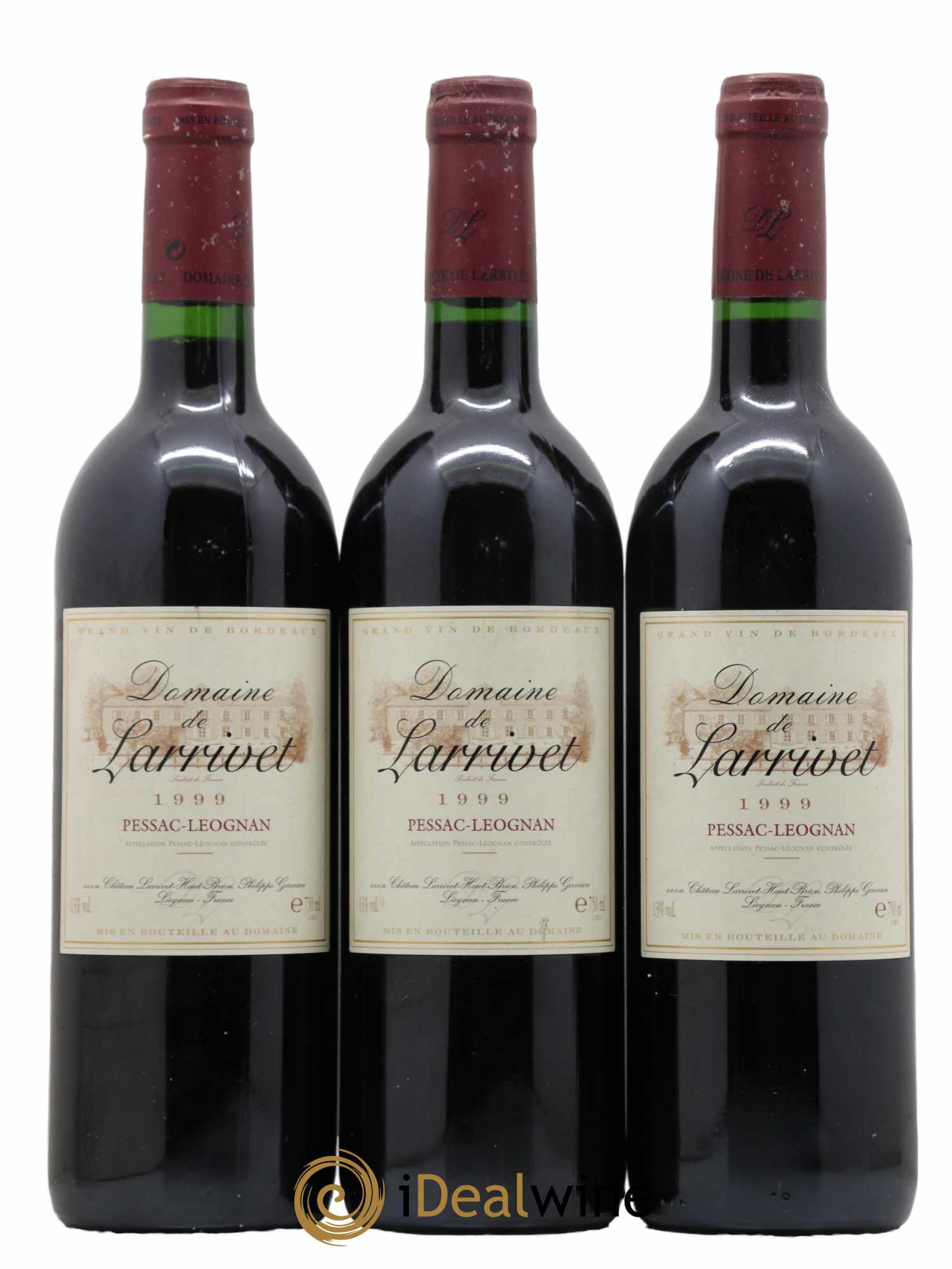 Pessac-Léognan Domaine De Larrivet 1999 - Lot de 3 bouteilles - 0