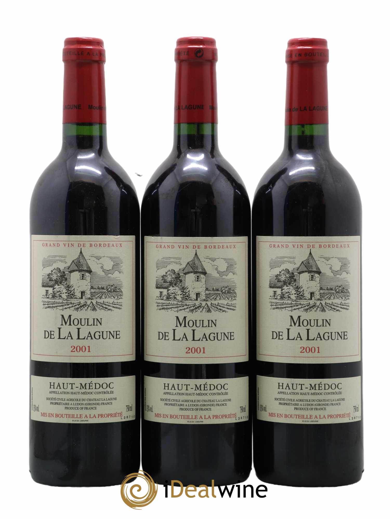 Moulin de La Lagune Second Vin 2001 - Lot de 3 bouteilles - 0
