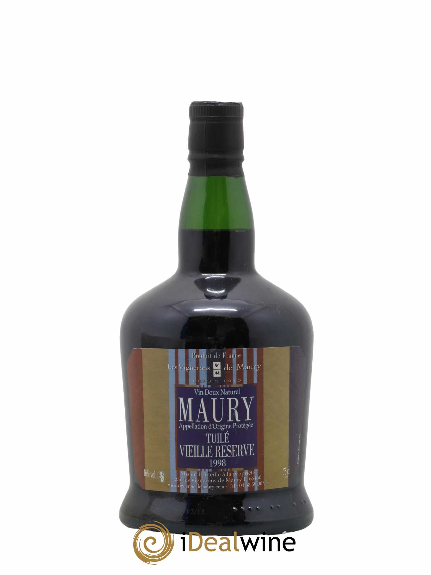 Maury Vin Doux Naturel Tuilé Vieille Reserve Vignerons De Maury 1998 - Lot de 1 bouteille - 0