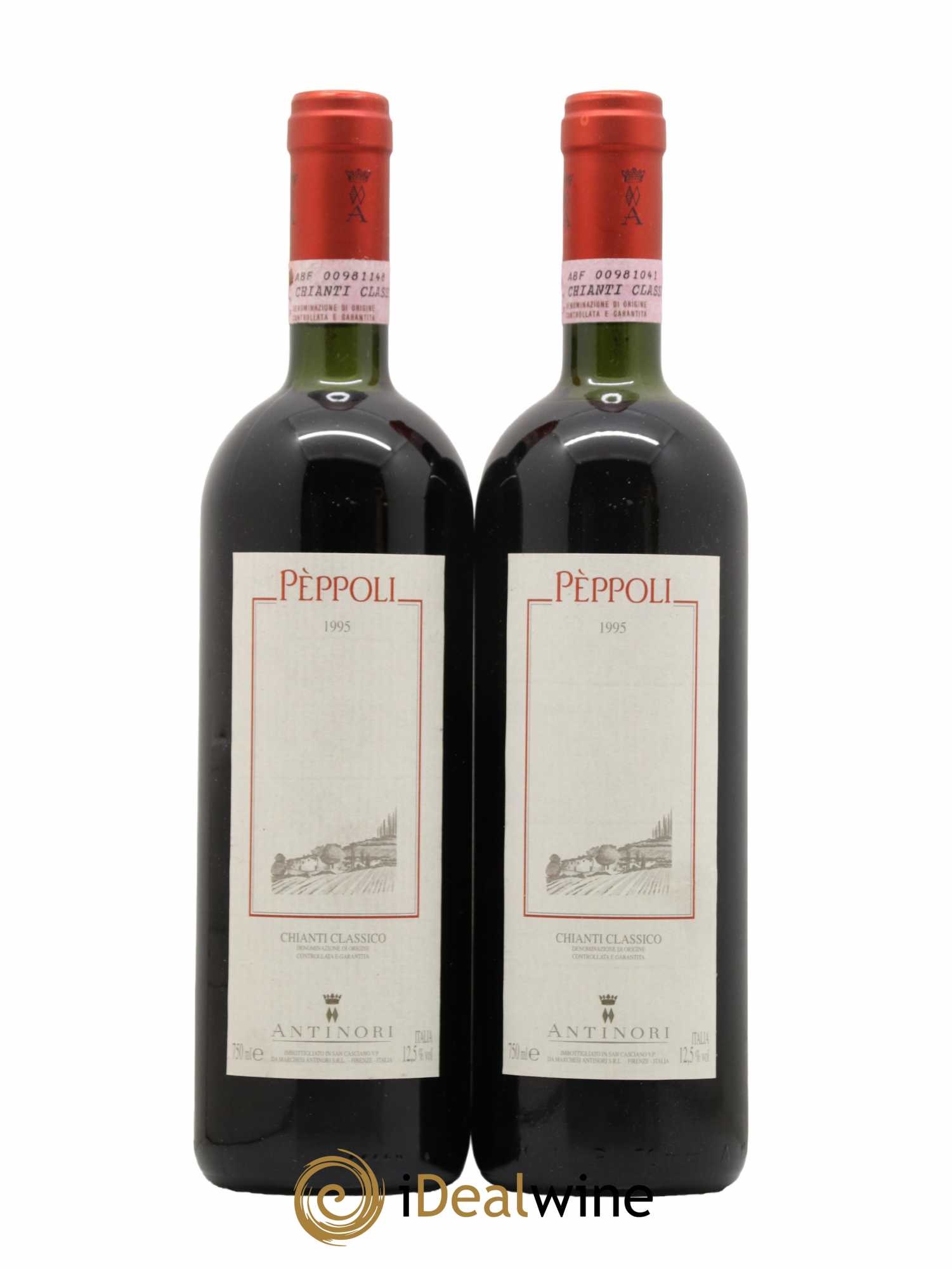 Chianti Classico Piero Antinori DOCG Peppoli Marchesi Antinori 1995 - Lot de 2 bouteilles - 0