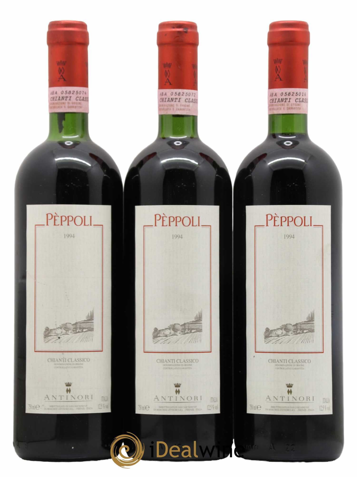 Chianti Classico Piero Antinori DOCG Peppoli Marchesi Antinori 1994 - Lot de 3 bouteilles - 0