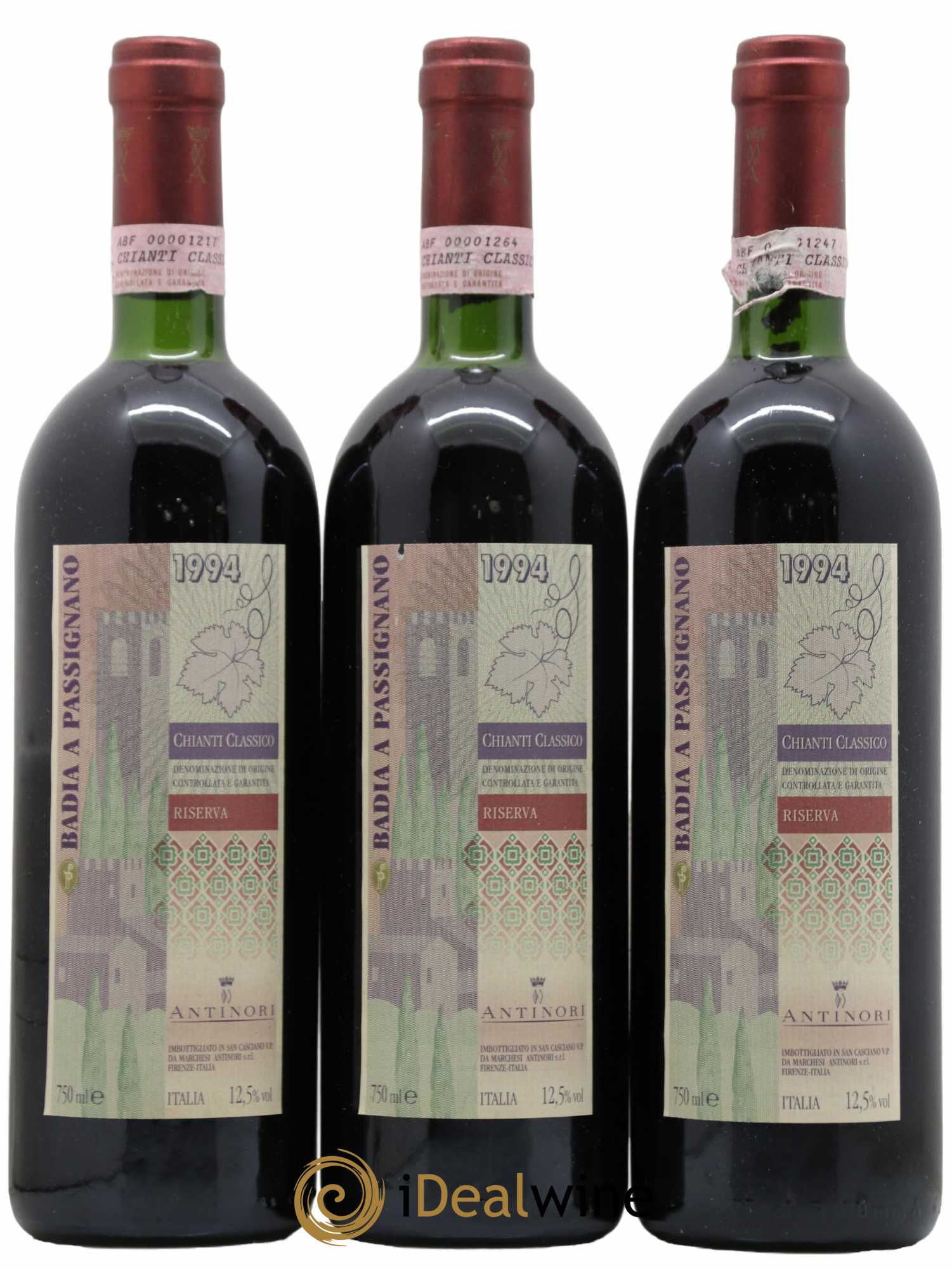Chianti Classico Piero Antinori DOCG Badia a Passignano Riserva Marchesi Antinori 1994 - Lot de 3 bouteilles - 0