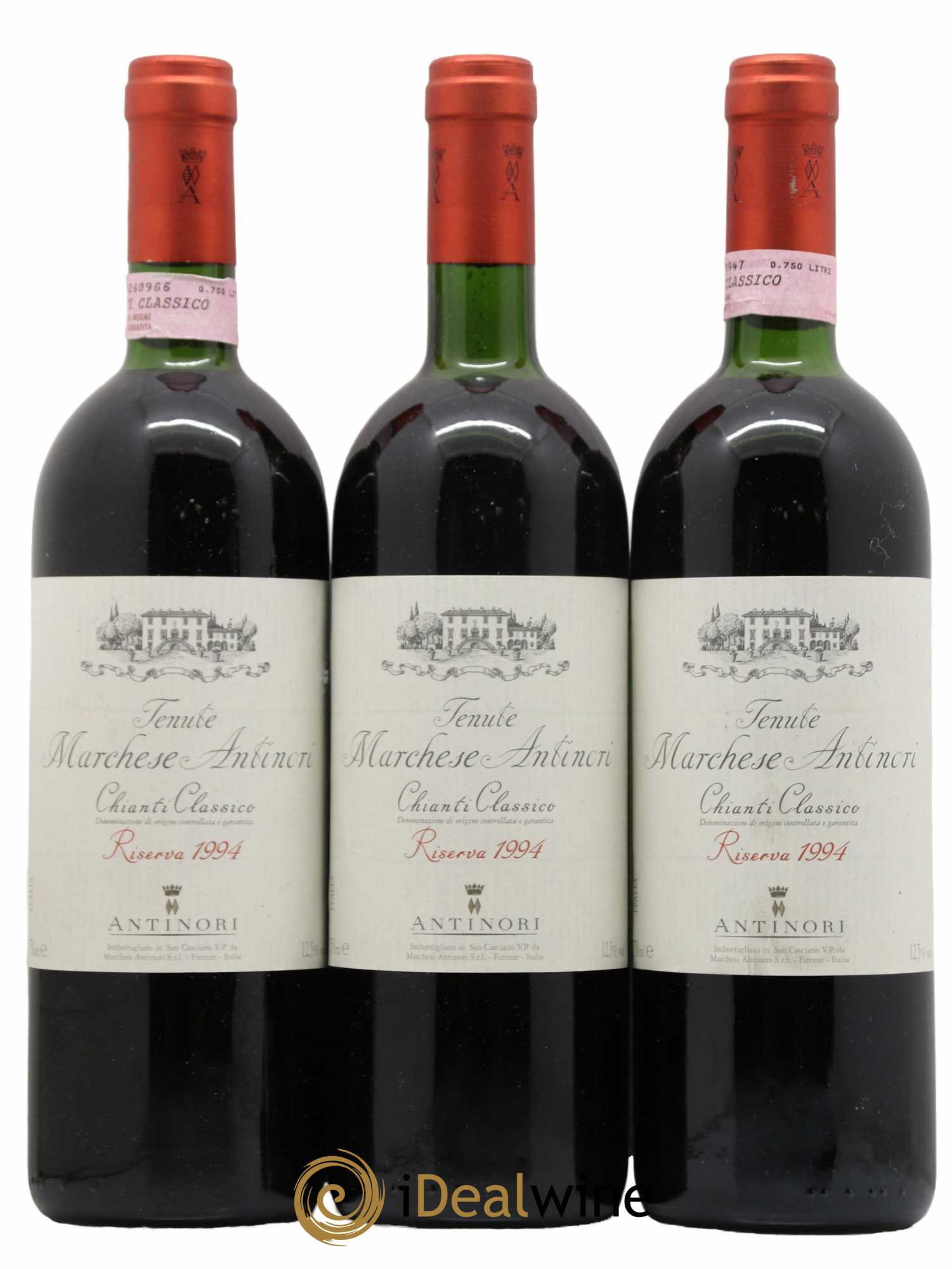 Chianti Classico DOCG Riserva Tenute Marchese Antinori 1994 - Lot de 3 bouteilles - 0