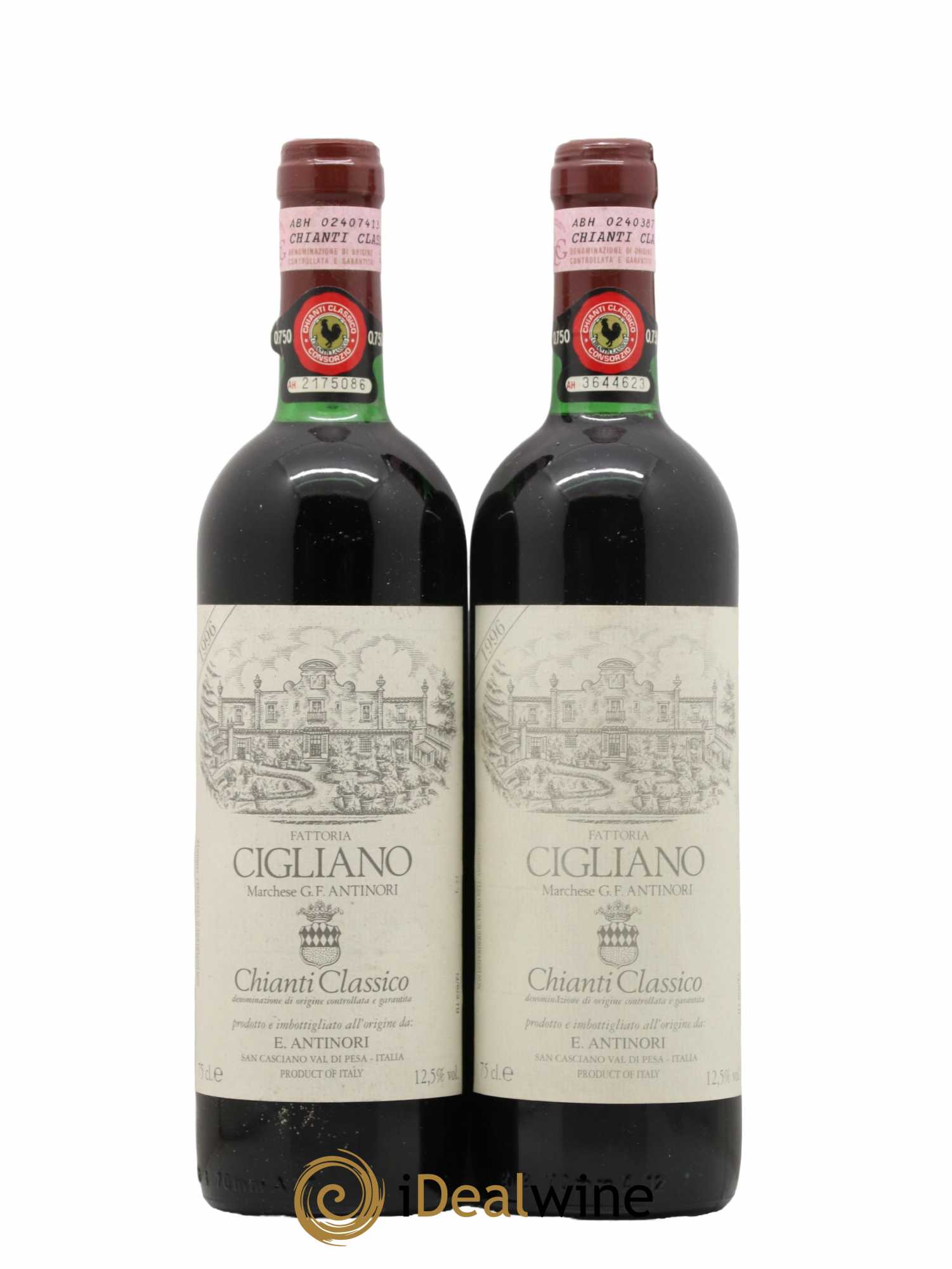 Chianti DOCG Cigliano Riserva Marchese Antinori 1996 - Lot de 2 bouteilles - 0