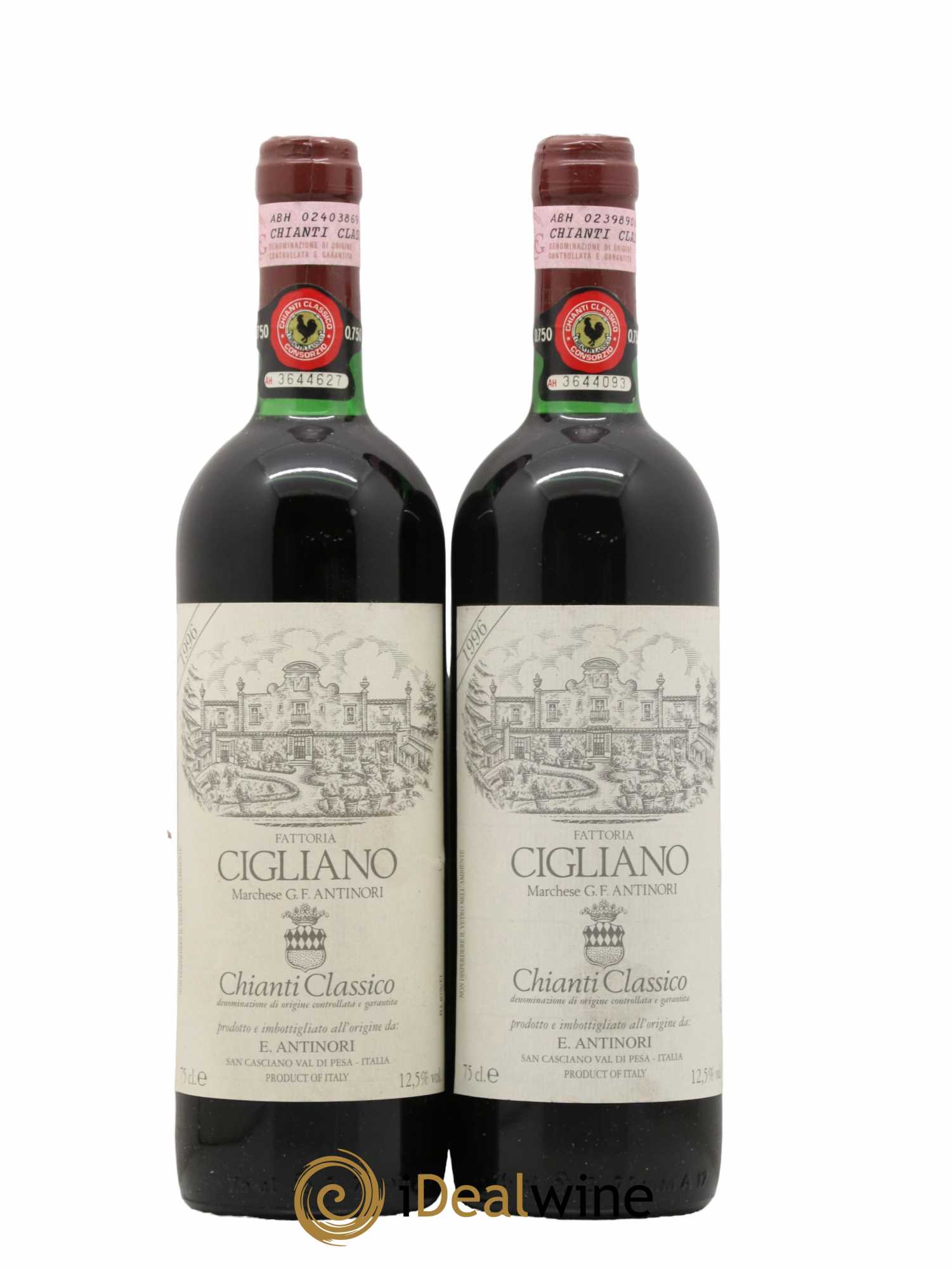 Chianti DOCG Cigliano Riserva Marchese Antinori 1996 - Lot de 2 bouteilles - 0