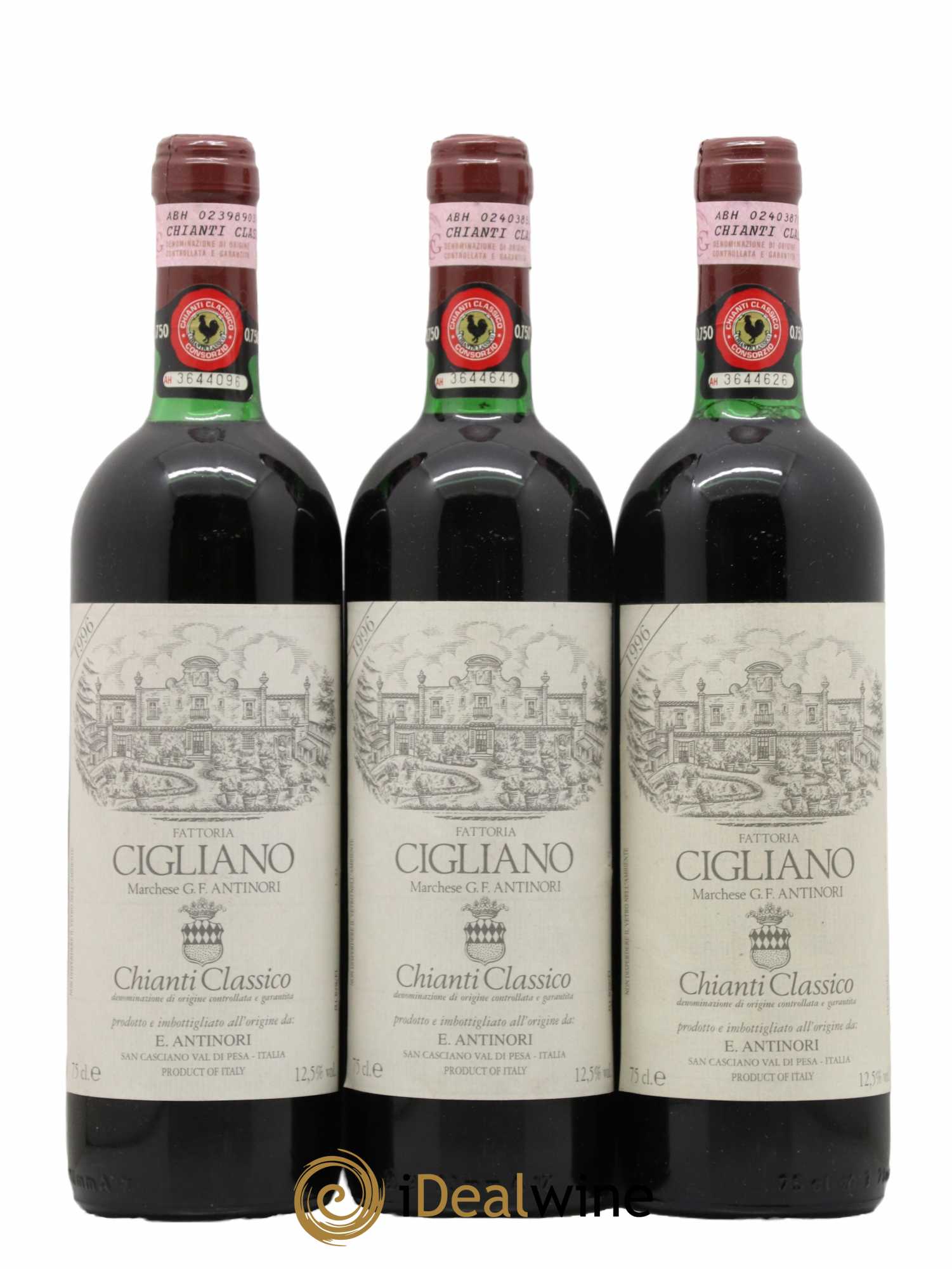 Chianti DOCG Cigliano Riserva Marchese Antinori 1996 - Lot de 3 bouteilles - 0