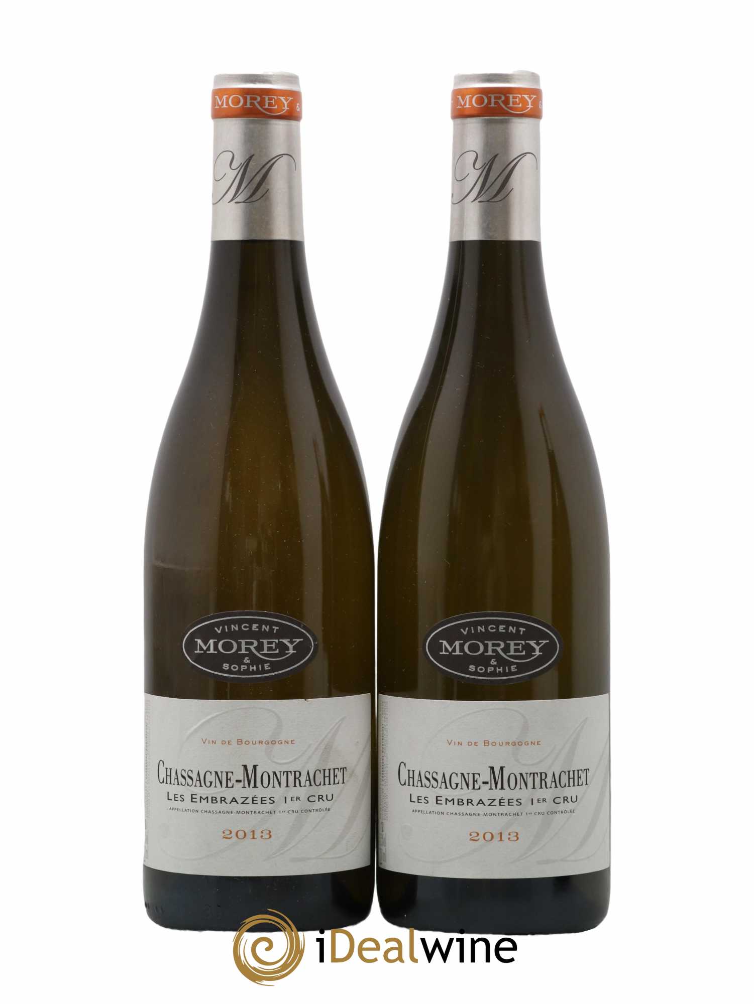 Chassagne-Montrachet 1er Cru Les Embrazées Vincent et Sophie Morey 2013 - Lot de 2 bouteilles - 0