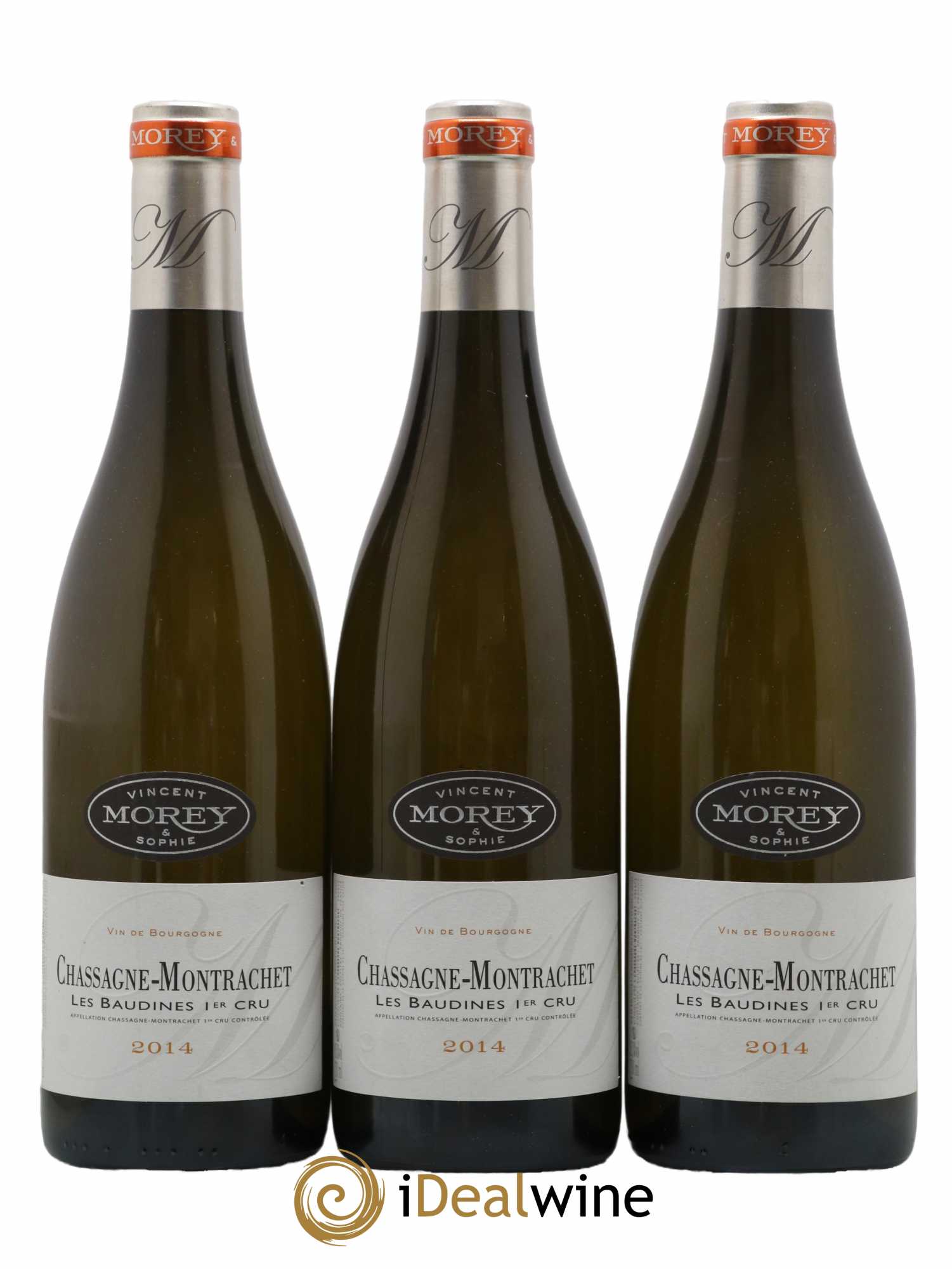 Chassagne-Montrachet 1er Cru Baudines Vincent & Sophie Morey 2014 - Lot de 3 bouteilles - 0