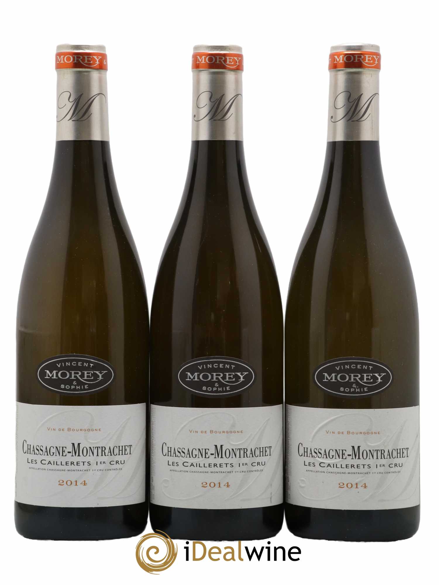 Chassagne-Montrachet 1er Cru Les Caillerets Vincent & Sophie Morey 2014 - Lot de 3 bouteilles - 0