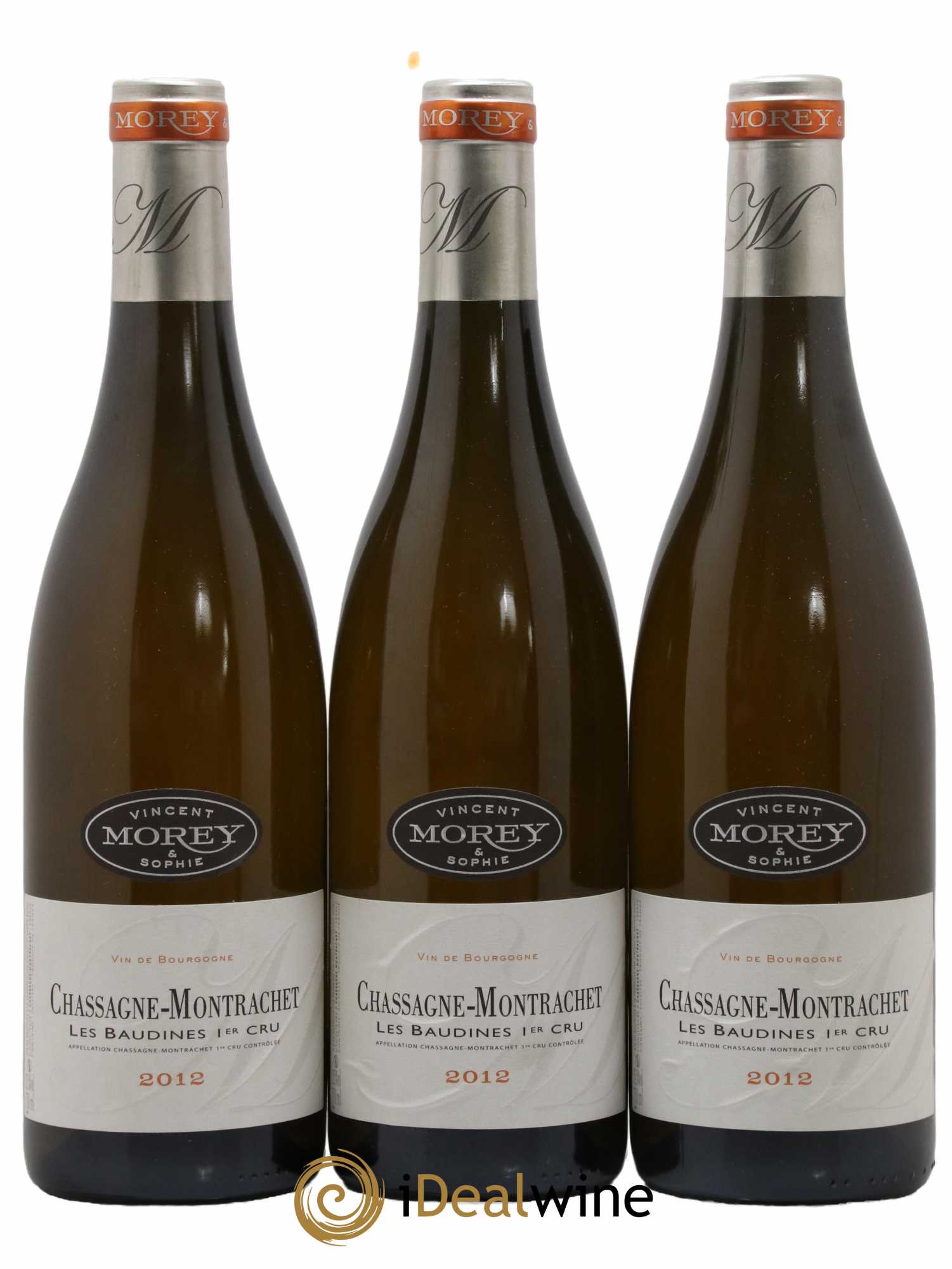 Chassagne-Montrachet 1er Cru Baudines Vincent et Sophie Morey 2012 - Lot de 3 bouteilles - 0