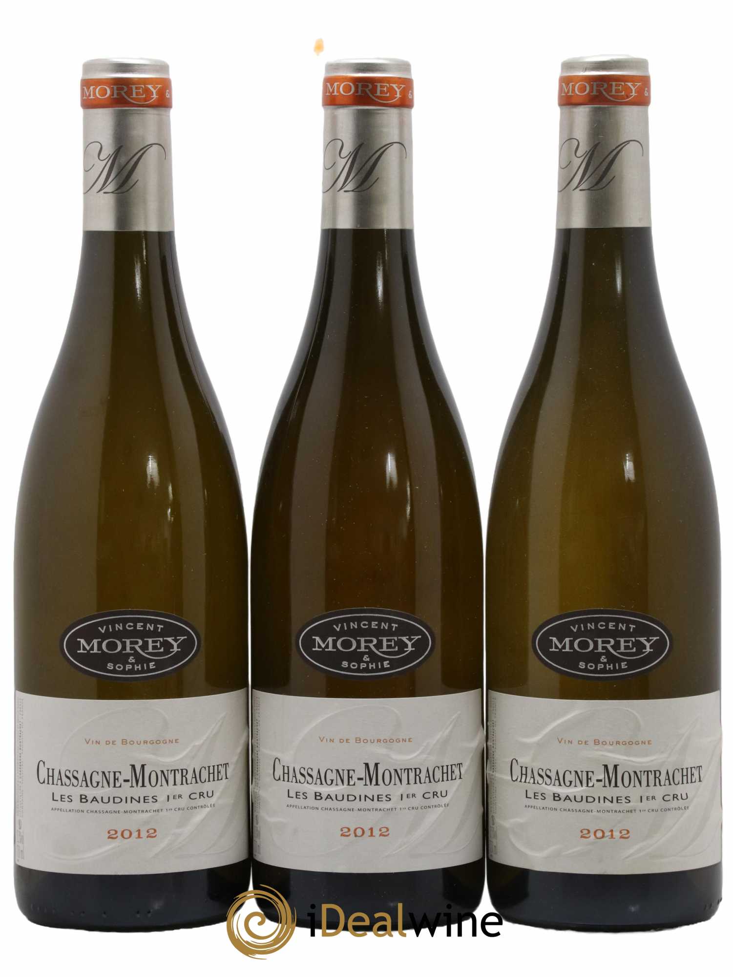 Chassagne-Montrachet 1er Cru Baudines Vincent et Sophie Morey 2012 - Lot de 3 bouteilles - 0