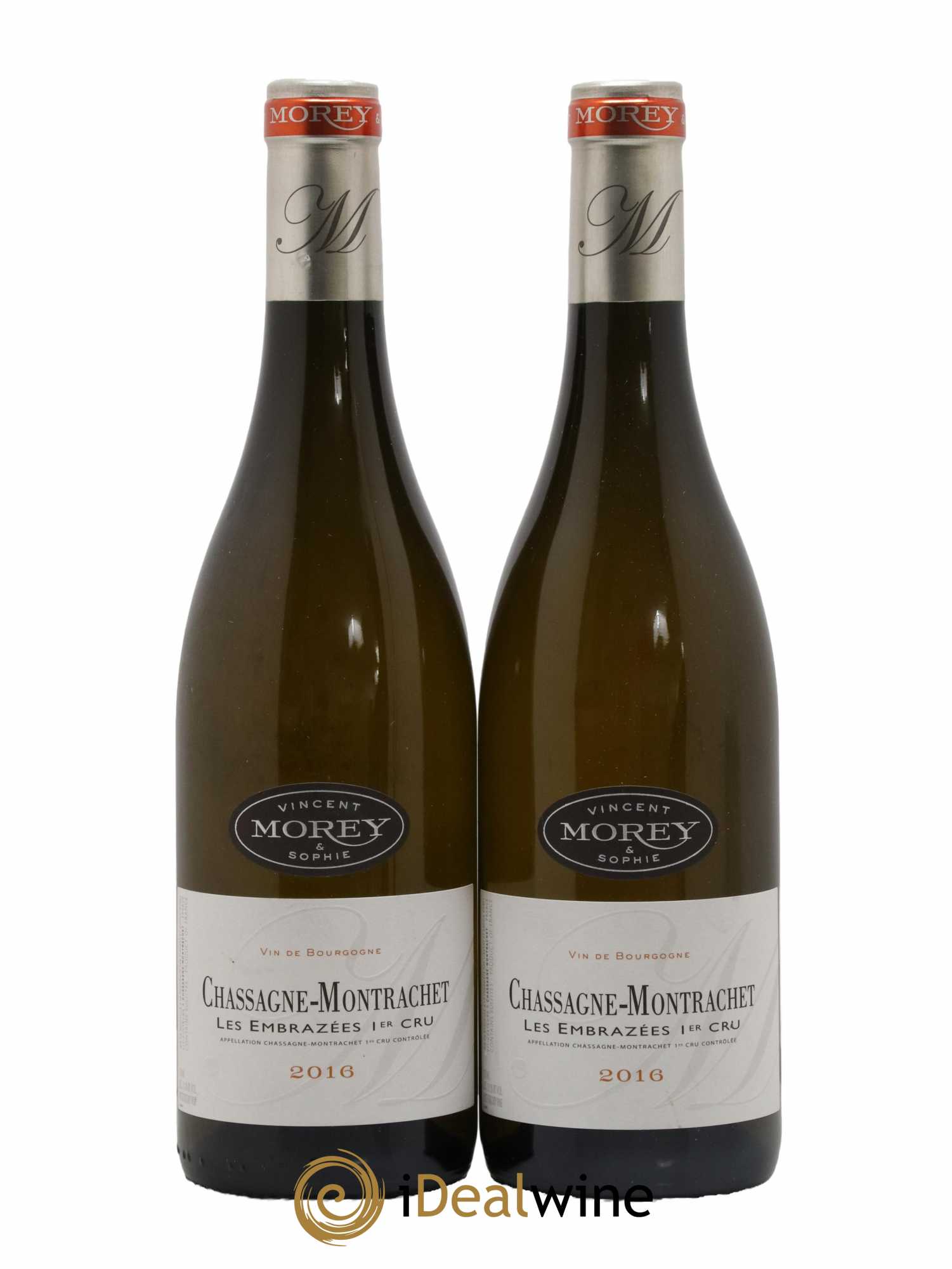 Chassagne-Montrachet 1er Cru Les Embrazées Vincent et Sophie Morey 2016 - Lot de 2 bouteilles - 0