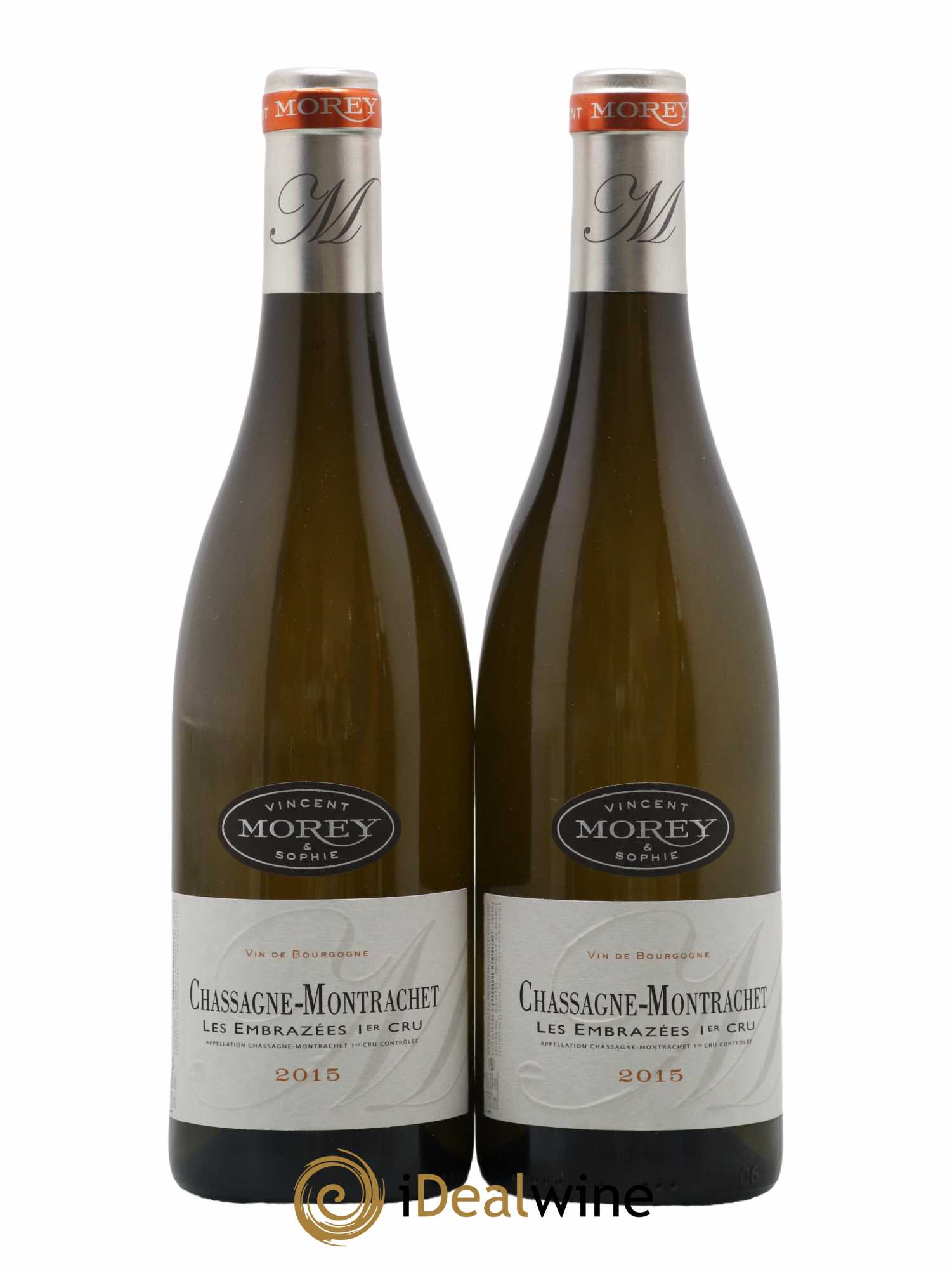 Chassagne-Montrachet 1er Cru Les Embrazées Vincent et Sophie Morey 2015 - Lot de 2 bouteilles - 0